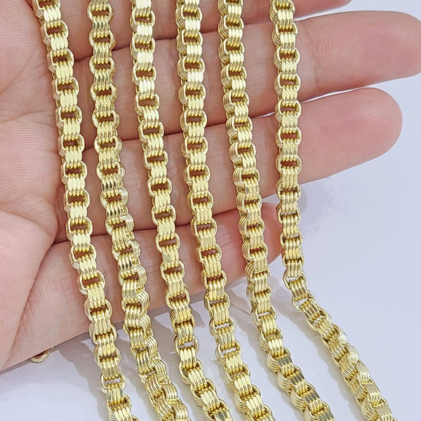 10K Yellow Gold Box Byzantine Chain Necklace 20