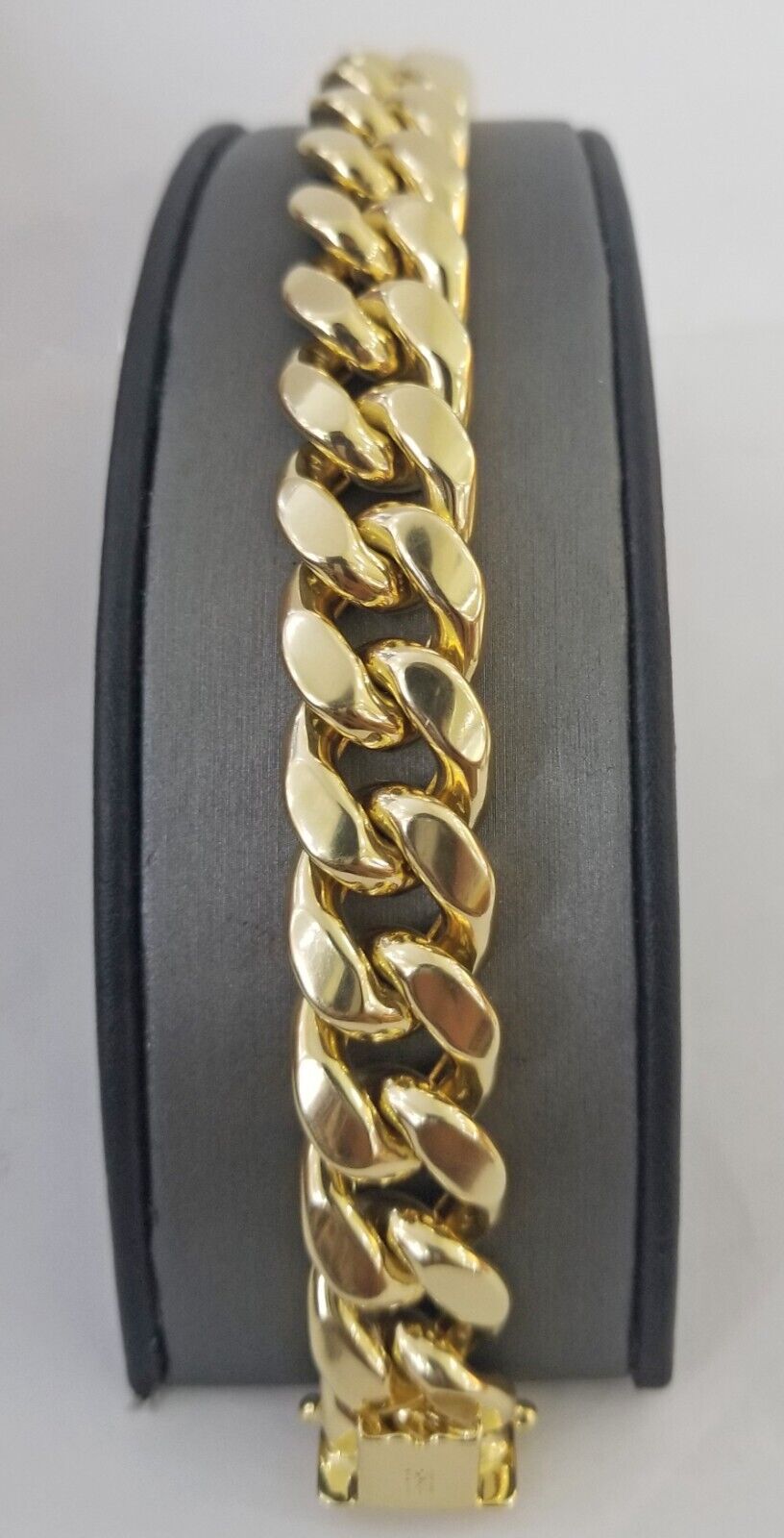 10K Yellow Gold Bracelet 15mm Miami Cuban Link 8.5" Real 10kt Gold Thick mens - GoldenlinQ