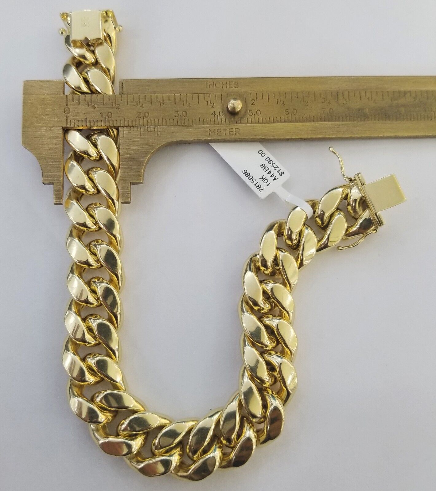 10K Yellow Gold Bracelet 15mm Miami Cuban Link 8.5" Real 10kt Gold Thick mens - GoldenlinQ