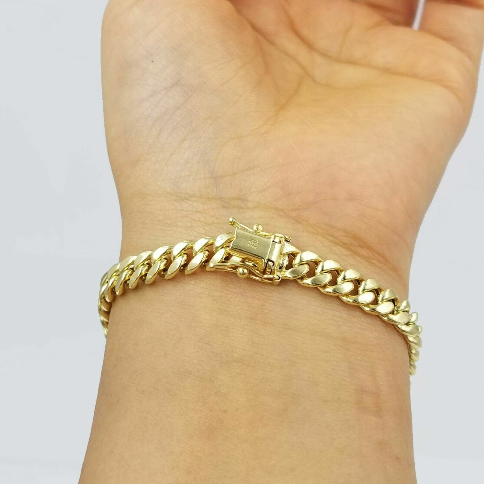 10k Yellow Gold Bracelet Ladies 7 inch Miami Cuban Link Real 10kt 6mm FOR Women - GoldenlinQ