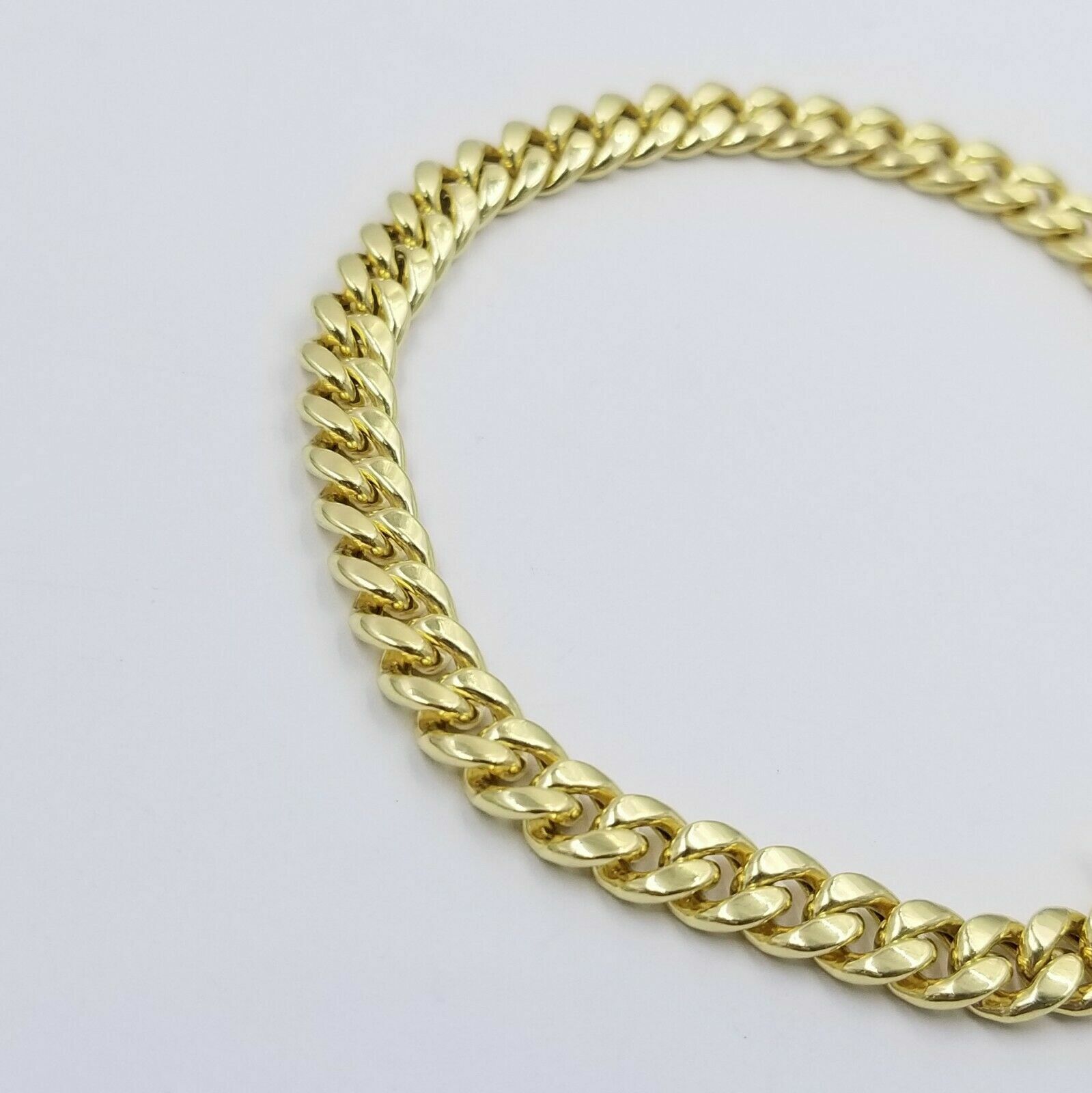 10k Yellow Gold Bracelet Ladies 7 inch Miami Cuban Link Real 10kt 6mm FOR Women - GoldenlinQ