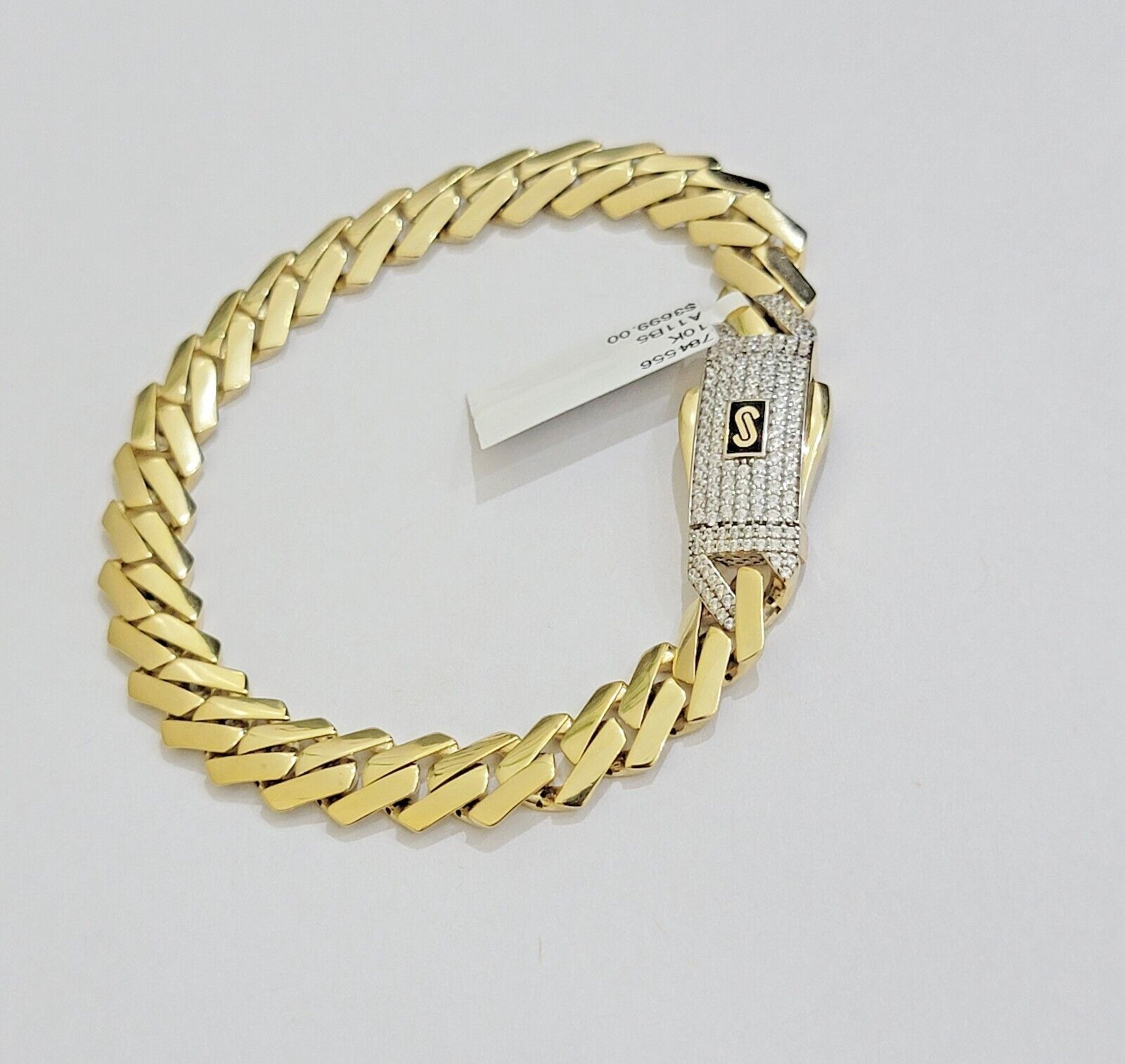 10k Yellow Gold Bracelet Ladies 7.25 Inch Royal Monaco Cuban Link 7mm For Women - GoldenLinQ