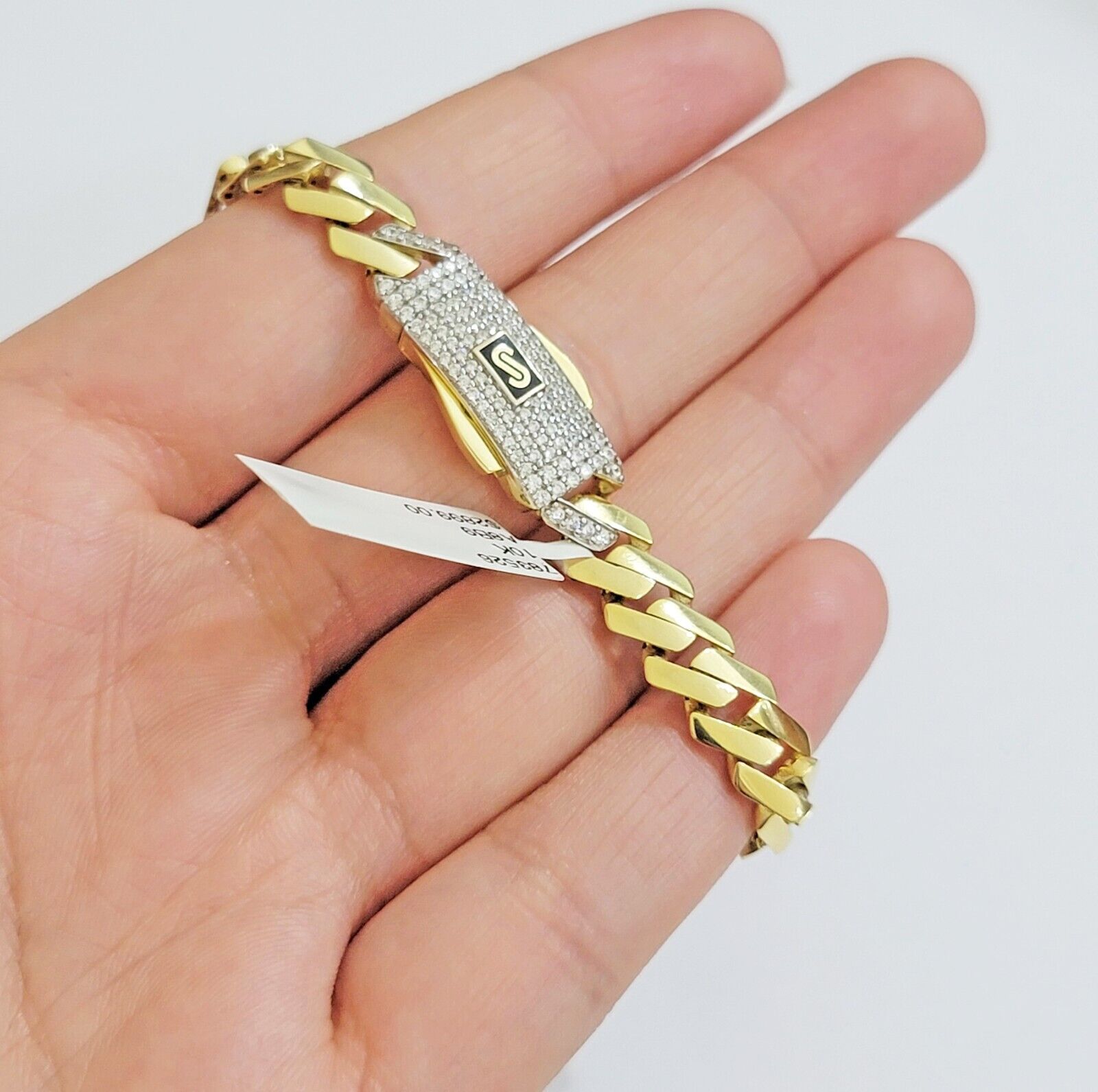10k Yellow Gold Bracelet Ladies 7.25 Inch Royal Monaco Cuban Link 7mm For Women - GoldenLinQ
