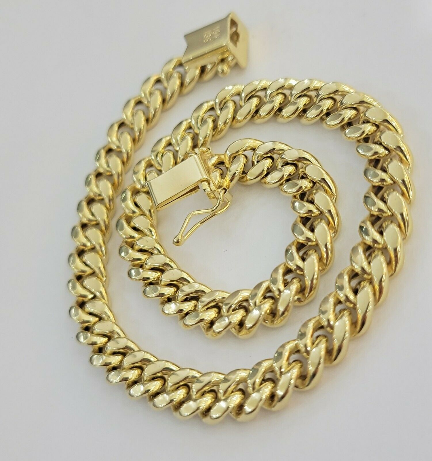 10k Yellow Gold Bracelet Miami Cuban Link 8" 7mm REAL 10 kt men & Women, STRONG - GoldenLinQ