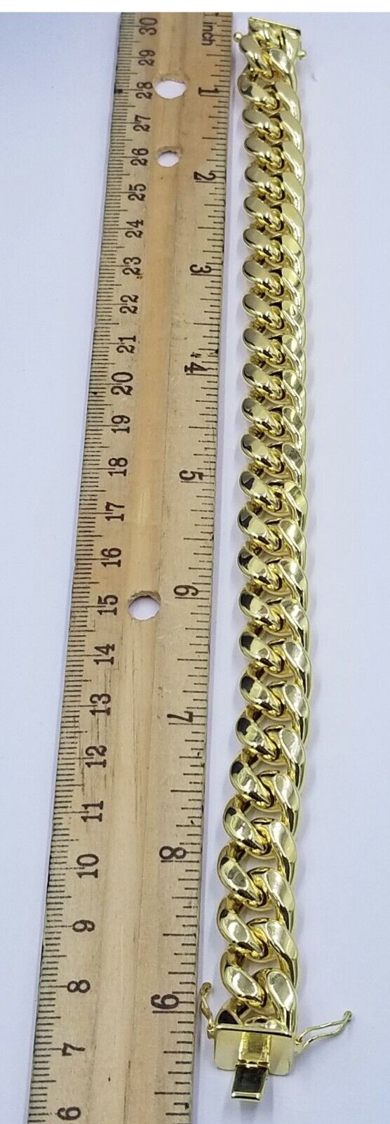 10K Yellow Gold Bracelet Royal Miami Cuban Link 9 inch Bracelet 13mm Real - GoldenlinQ