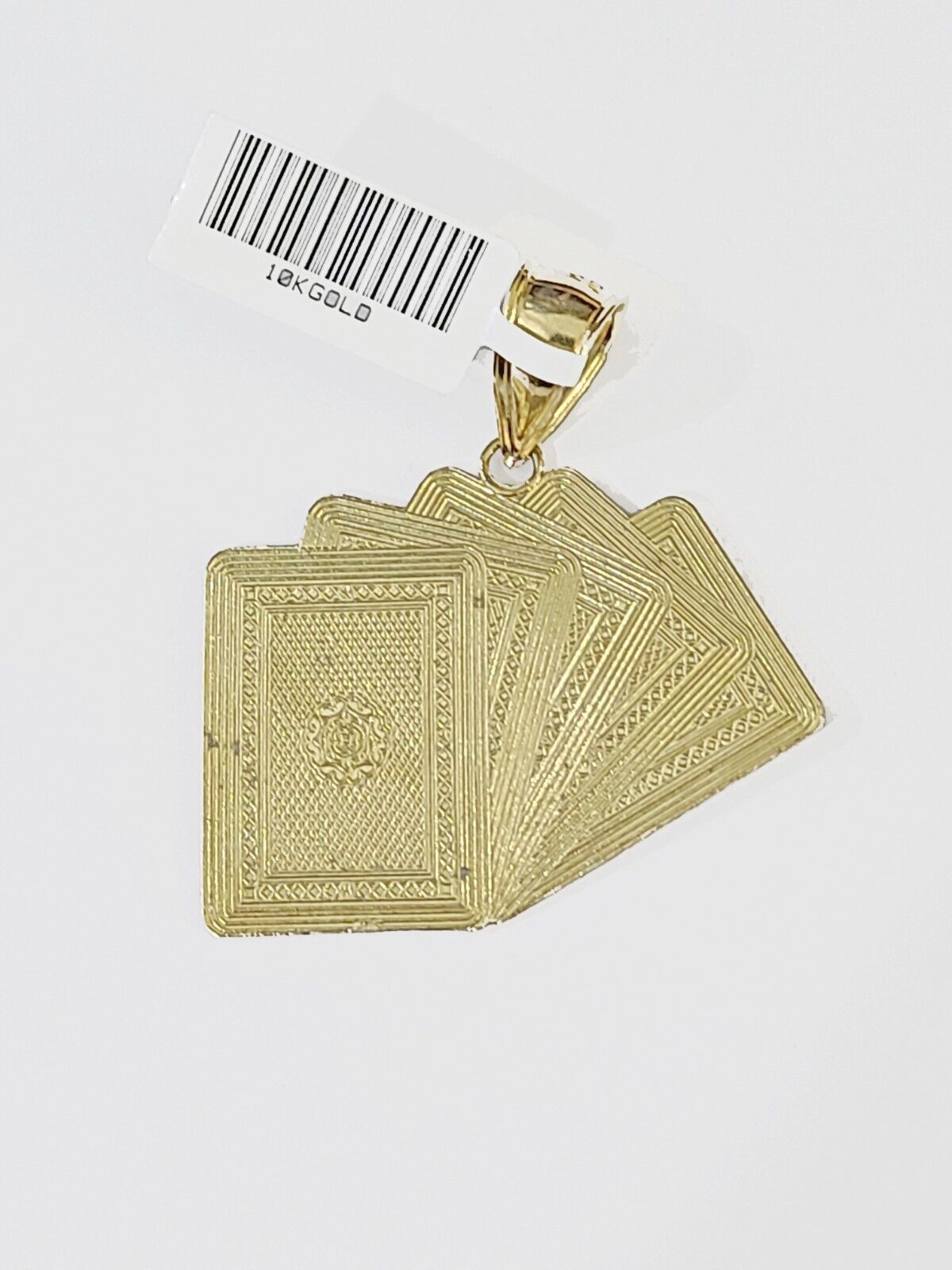 10K Yellow Gold Cards Royal Flush Charm Pendant Gold 10k - GoldenlinQ
