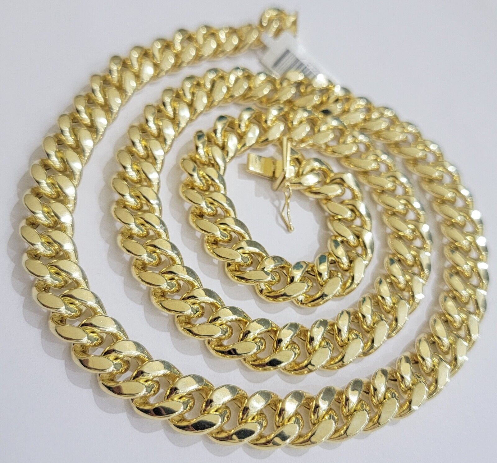 10k Yellow Gold Chain 12mm Miami Cuban Link Necklace 20" - 30" Real 10kt Box Clasp - GoldenLinQ