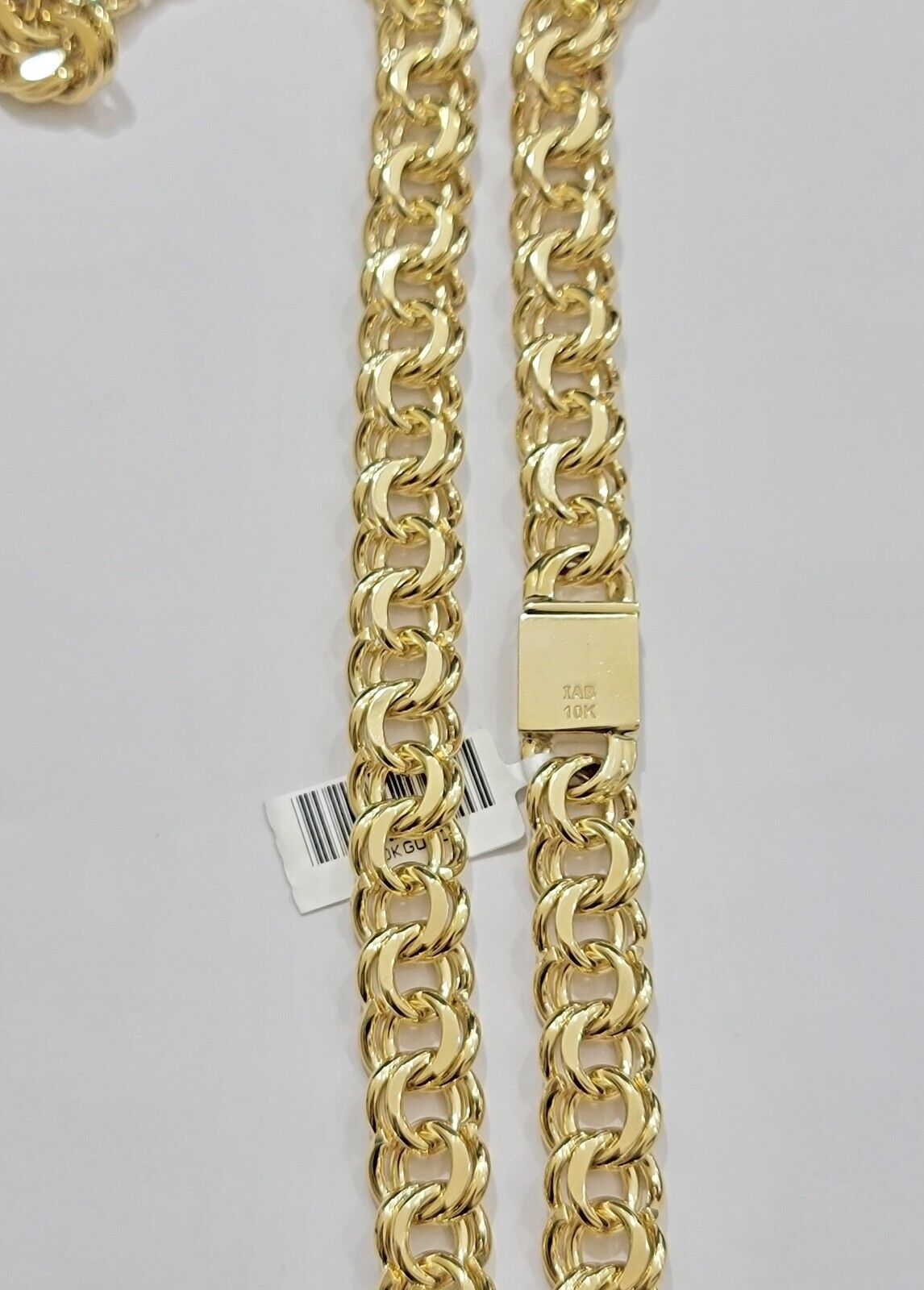 10k Yellow Gold Chain Chino Necklace Solid Link 9mm 20 Inch Real 10kt Box Clasp - GoldenlinQ