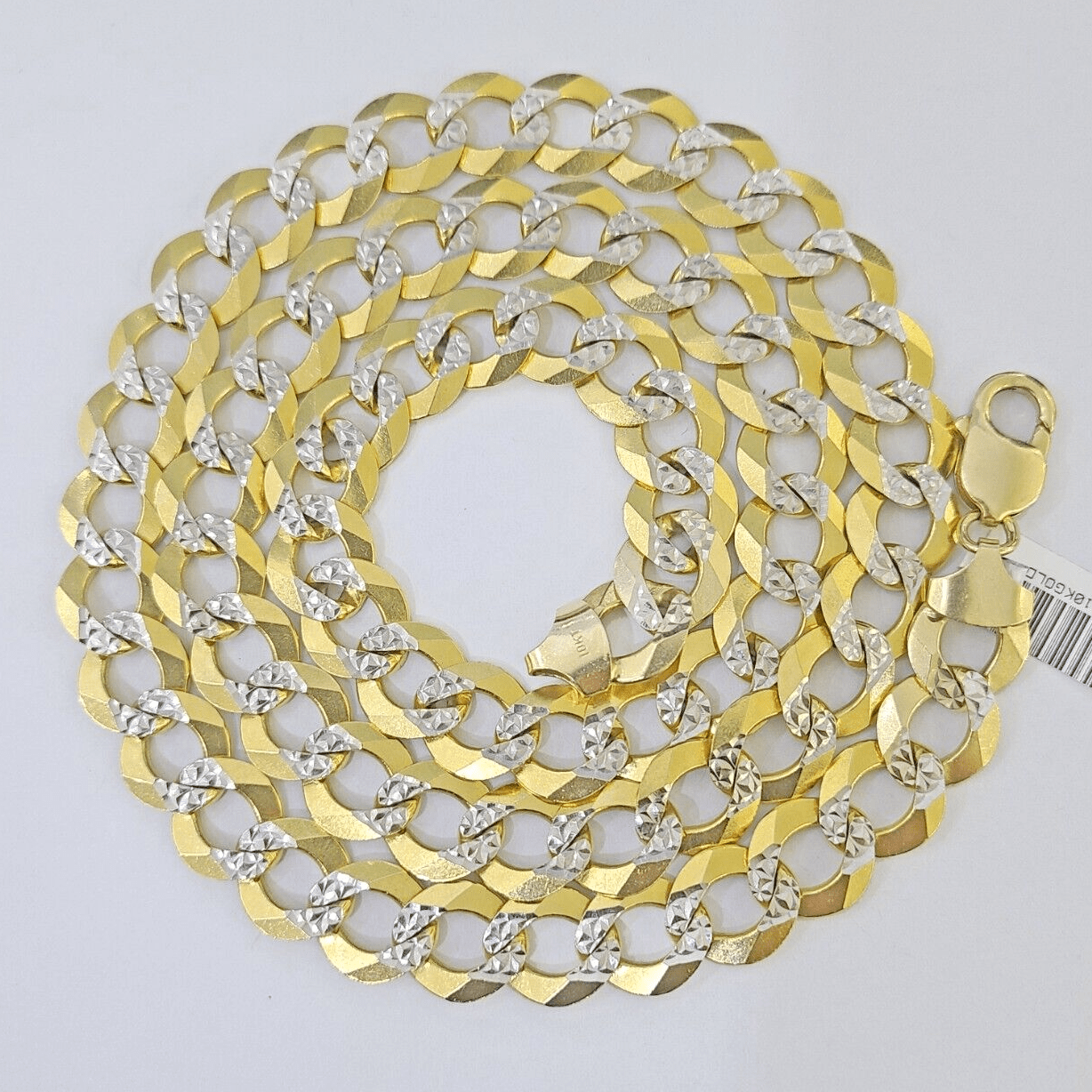 10k Yellow Gold chain Cuban Curb Link Solid Necklace REAL 12mm 20" - 30" DISCOUNT - GoldenlinQ