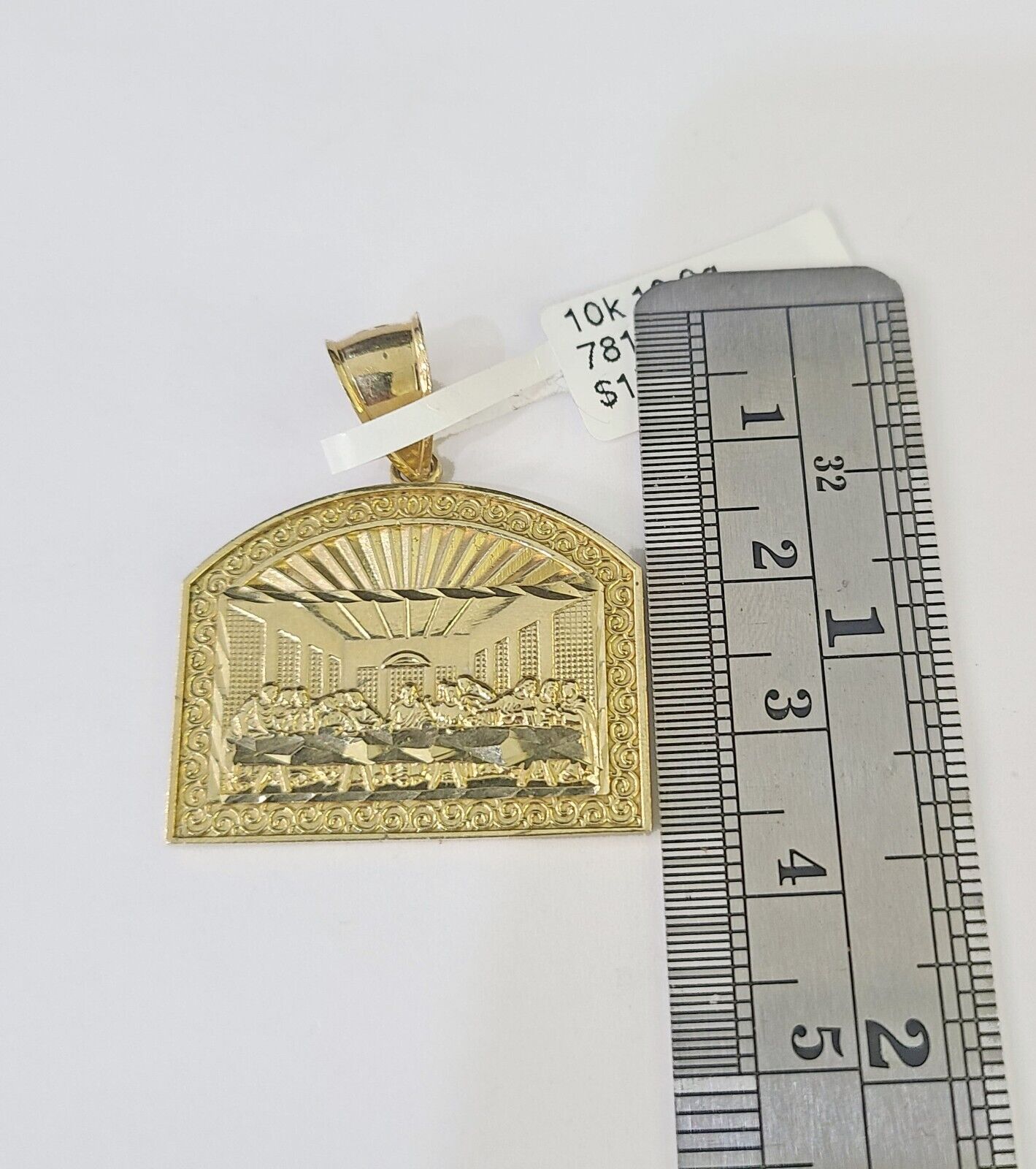 10k Yellow Gold Chain Last Supper Charm Pendant Set 5mm Miami Cuban Necklace - GoldenlinQ