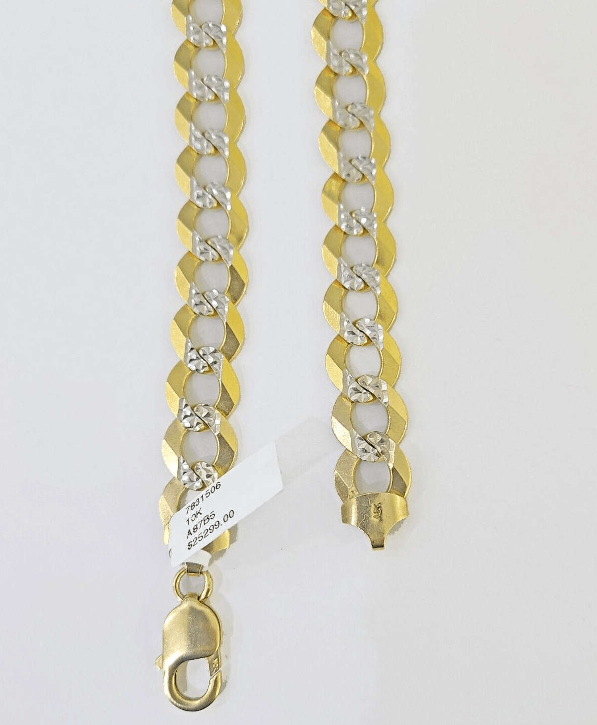 10k Yellow Gold chain Solid Necklace Cuban Curb Link REAL 12mm 20 - 30 Inch Mens - GoldenlinQ