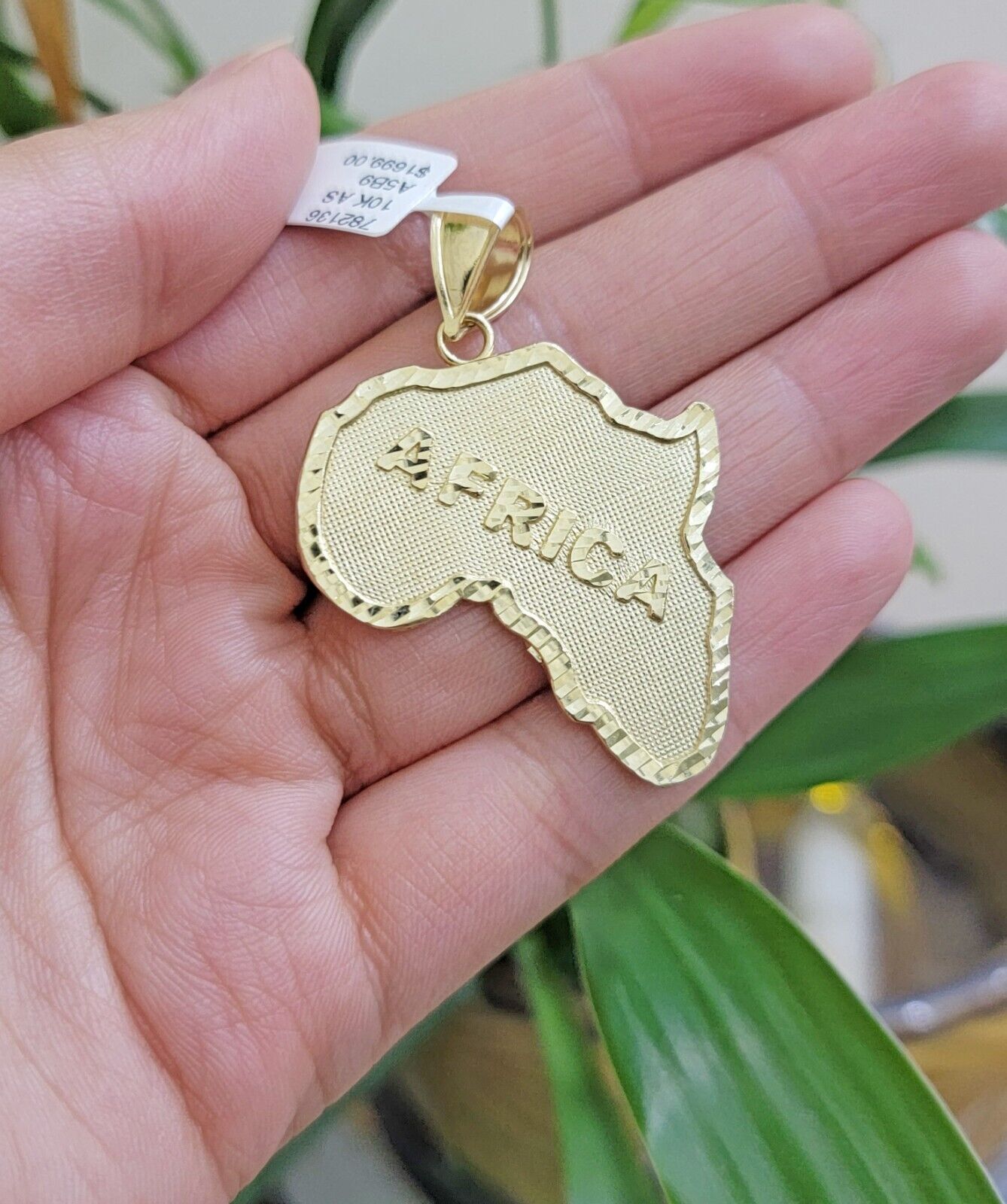 10k Yellow Gold Charm Africa Continent Pendant Mens REAL 10KT GOLD & FREE SHIPPING - GoldenlinQ