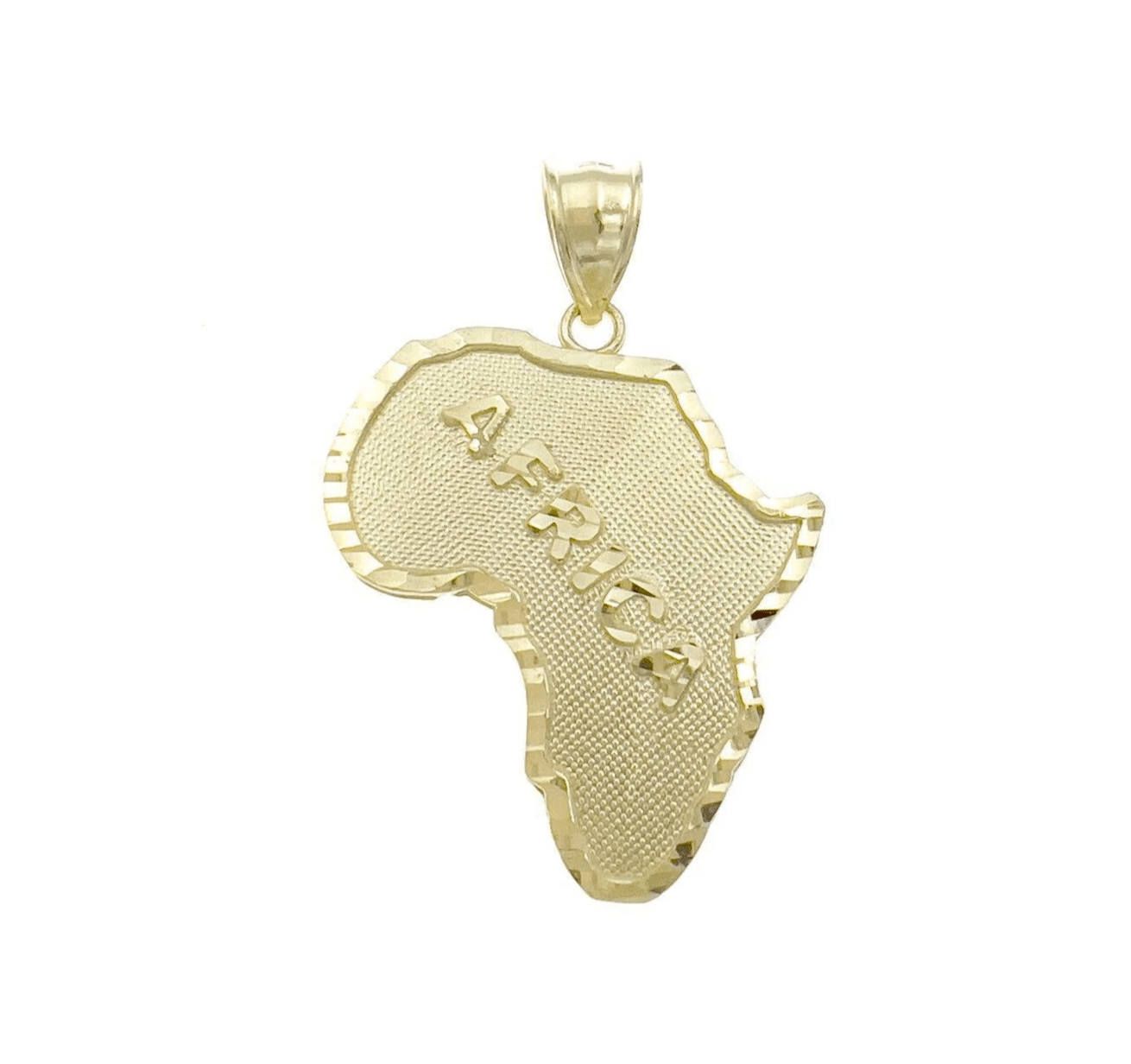 10k Yellow Gold Charm Africa Continent Pendant Mens REAL 10KT GOLD & FREE SHIPPING - GoldenlinQ