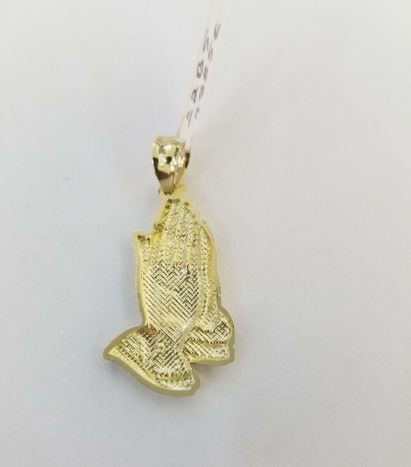 10k Yellow Gold Charm Pendant Praying hand REAL 10kt For chain FREE SHIPPING - GoldenlinQ