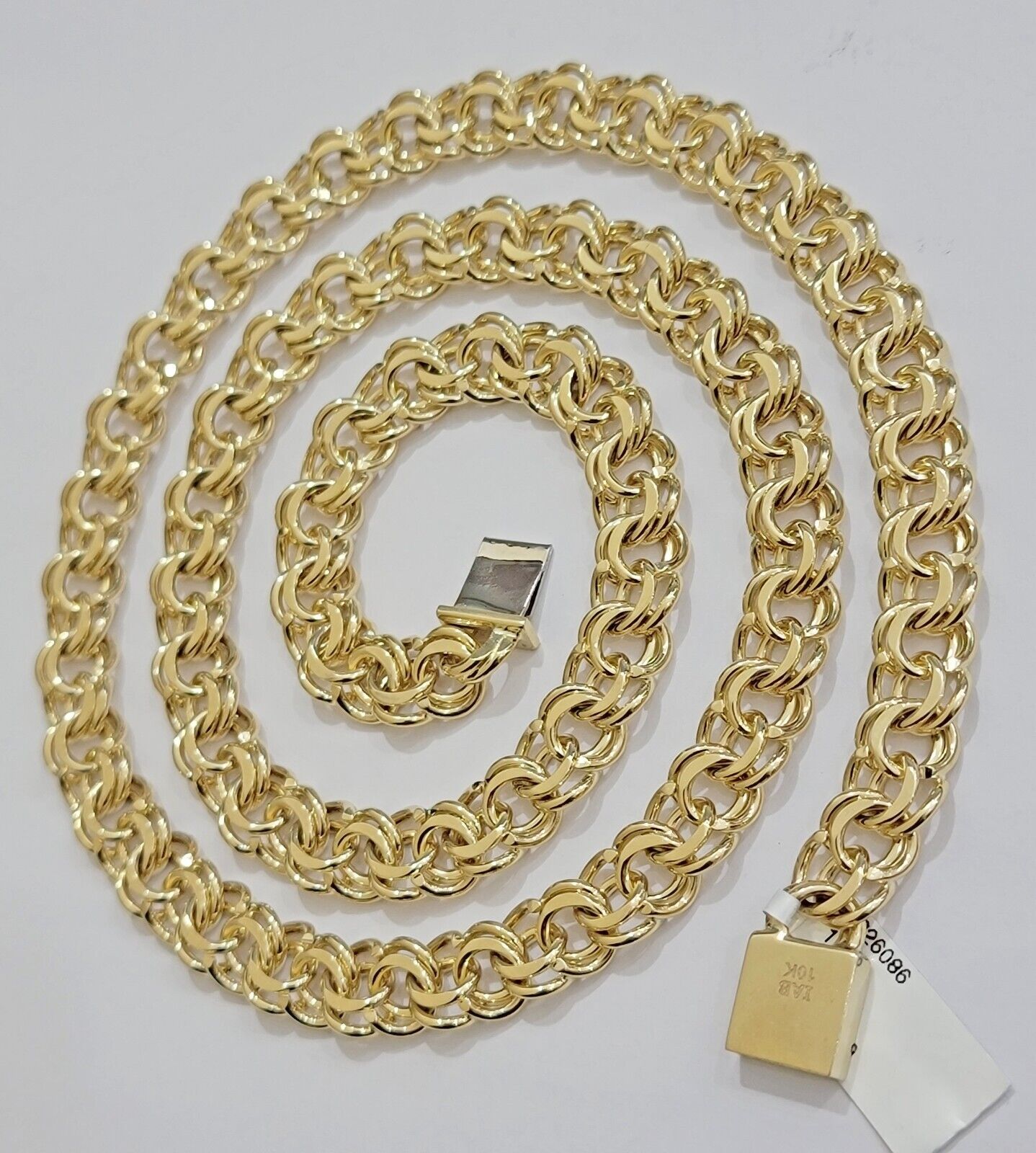 10k Yellow Gold Chino Chain Solid Link Necklace 9mm 22" - 26" Real 10kt Box Clasp - GoldenLinQ