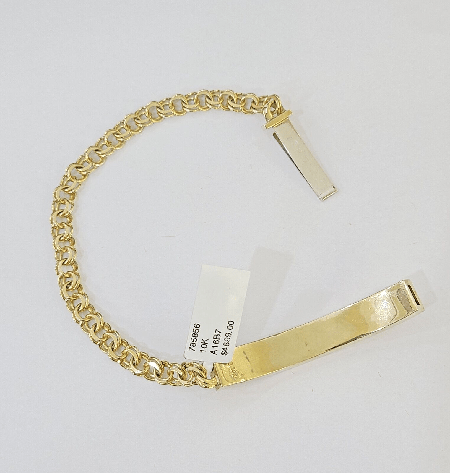 10k Yellow Gold Chino ID Bracelet Size 8" 6mm Inches Box Lock Real 10kt - GoldenlinQ