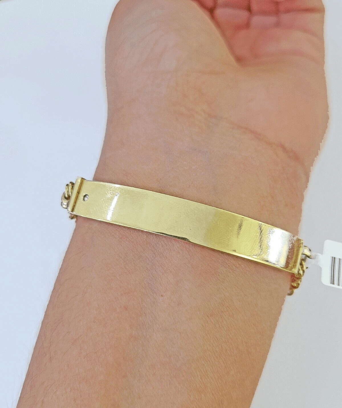 10k Yellow Gold Chino ID Bracelet Size 8" 6mm Inches Box Lock Real 10kt - GoldenlinQ