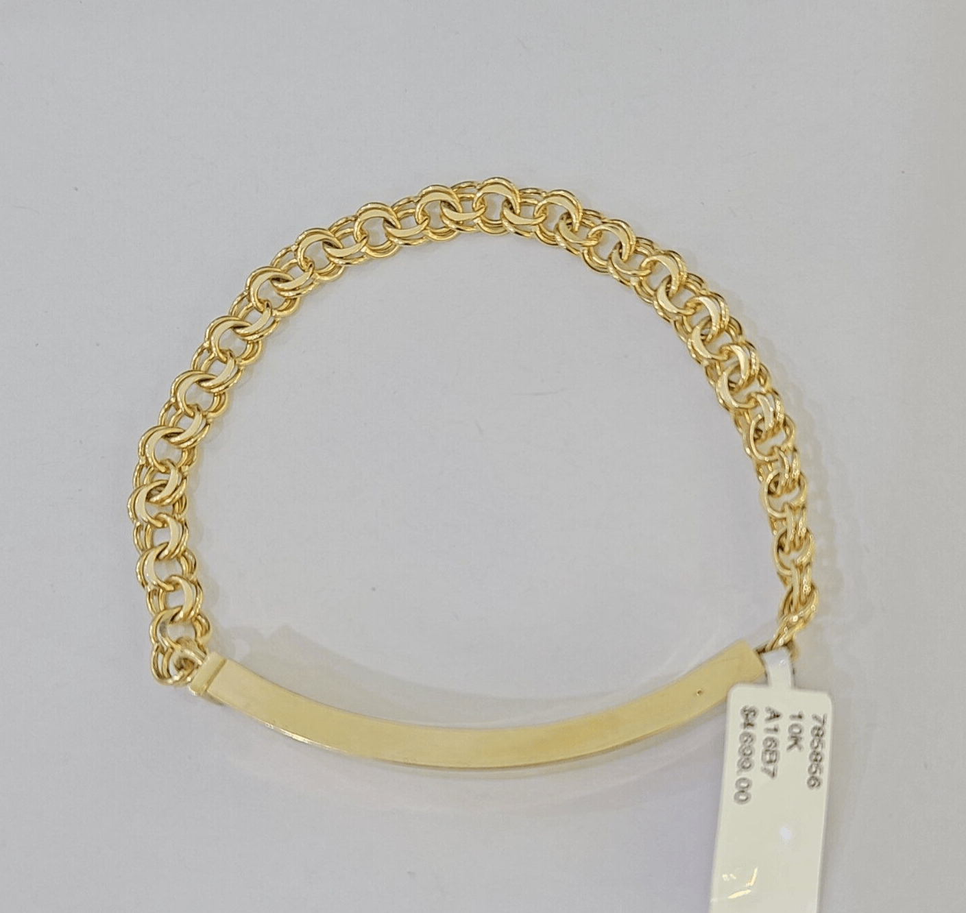 10k Yellow Gold Chino ID Bracelet Size 8" 6mm Inches Box Lock Real 10kt - GoldenlinQ