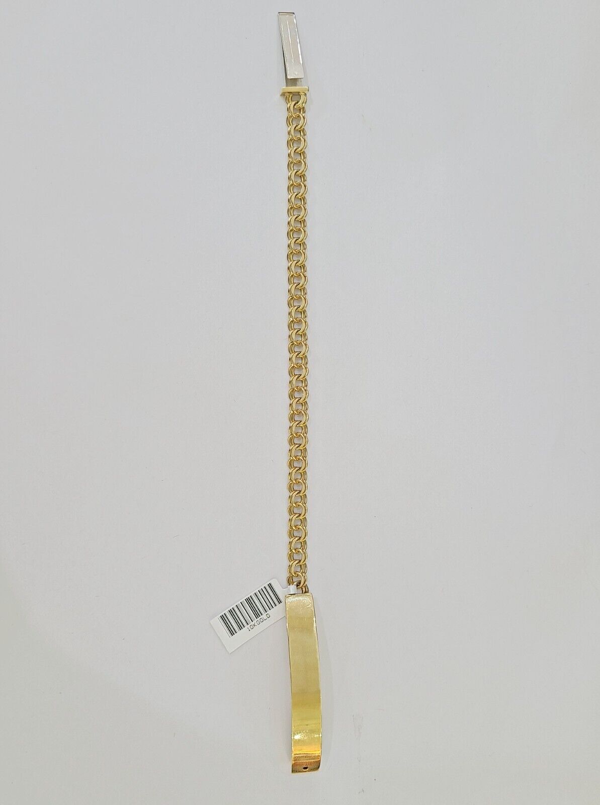 10k Yellow Gold Chino ID Bracelet Size 8" 6mm Inches Box Lock Real 10kt - GoldenlinQ