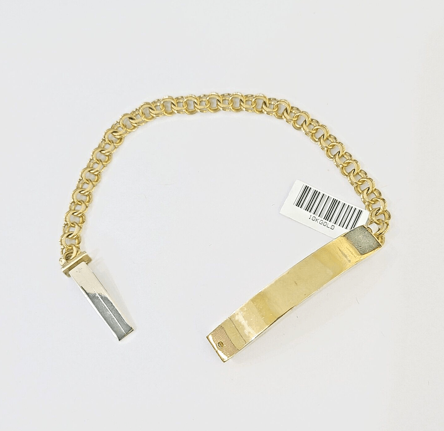 10k Yellow Gold Chino ID Bracelet Size 8" 6mm Inches Box Lock Real 10kt - GoldenlinQ