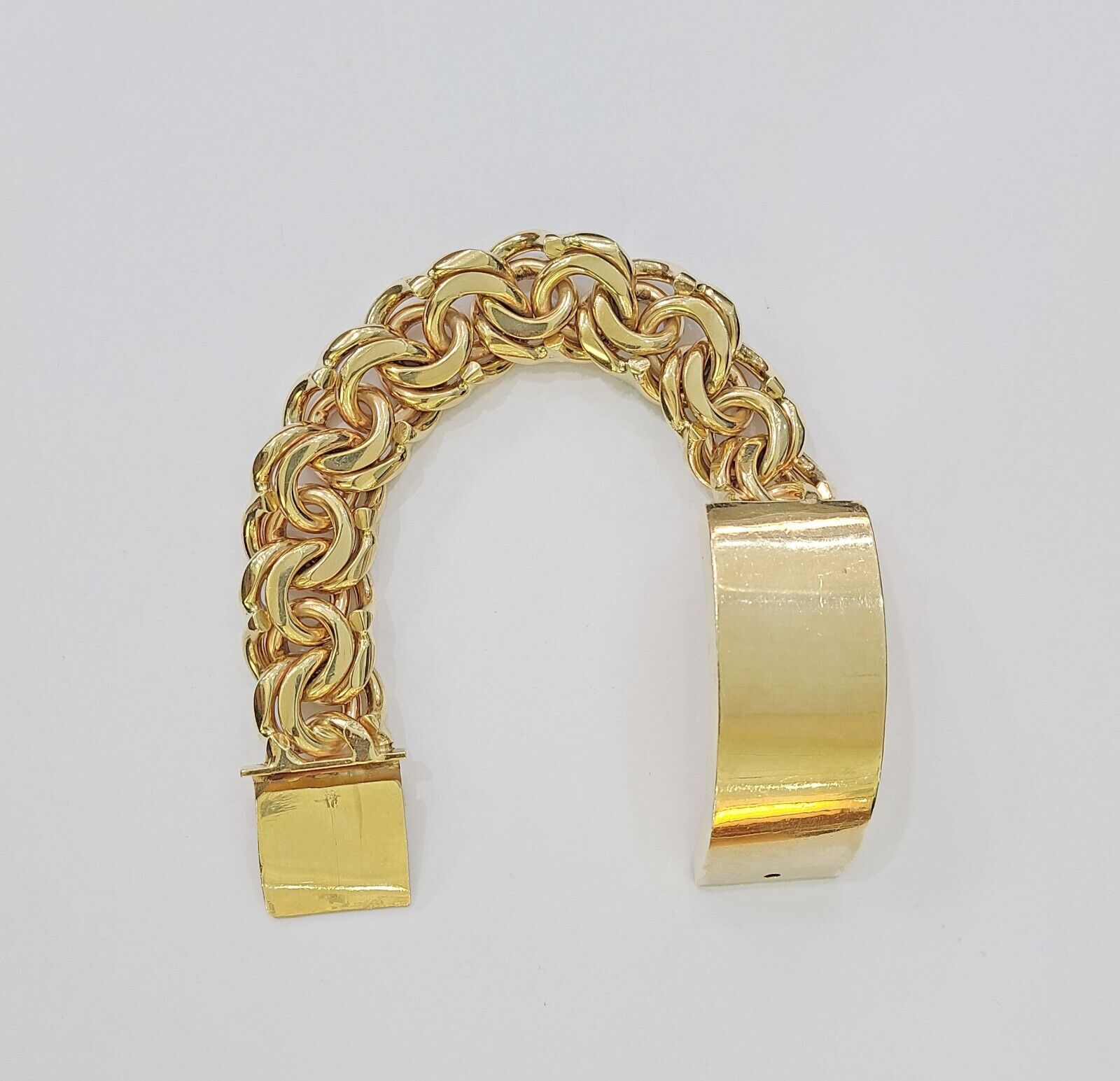 10k Yellow Gold Chino Link ID Bracelet 9.5 Inches Solid For Men's 10kt Real - GoldenlinQ