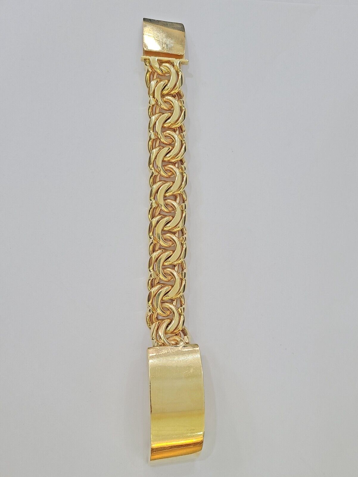 10k Yellow Gold Chino Link ID Bracelet 9.5 Inches Solid For Men's 10kt Real - GoldenlinQ