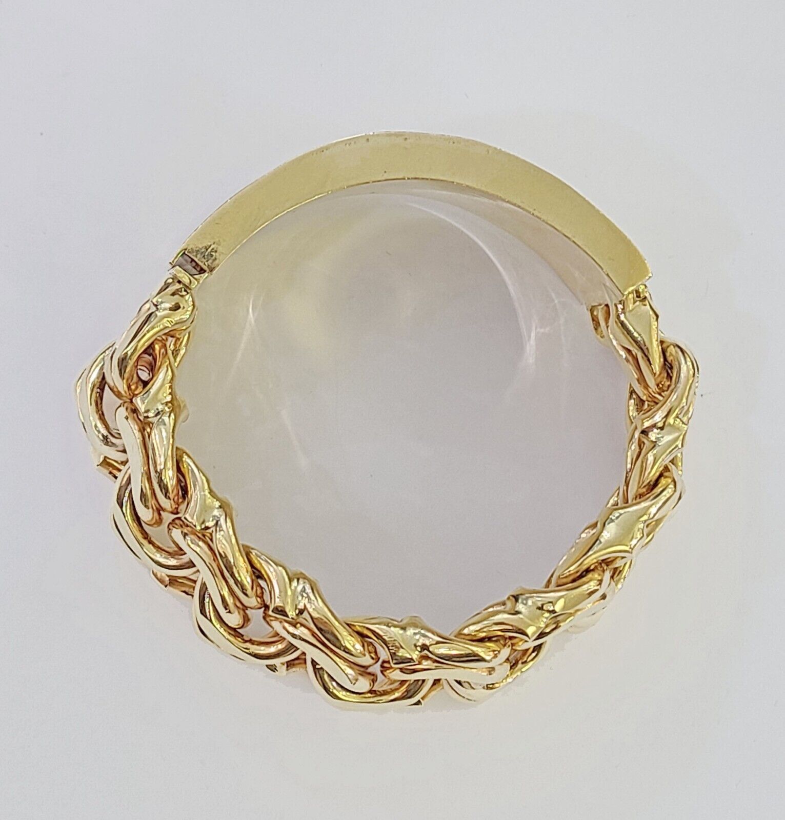 10k Yellow Gold Chino Link ID Bracelet 9.5 Inches Solid For Men's 10kt Real - GoldenlinQ