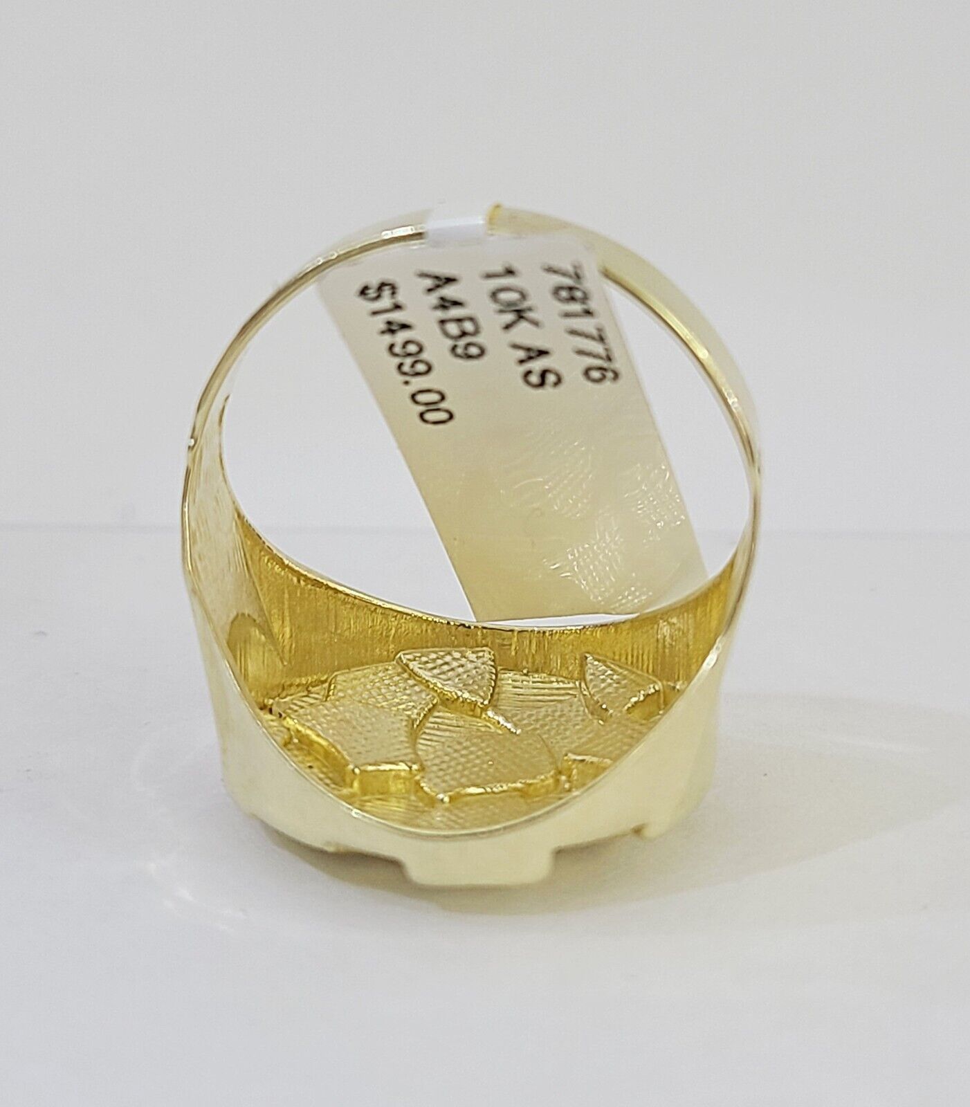 10k yellow Gold Circular Nugget Men Ring Real - GoldenlinQ
