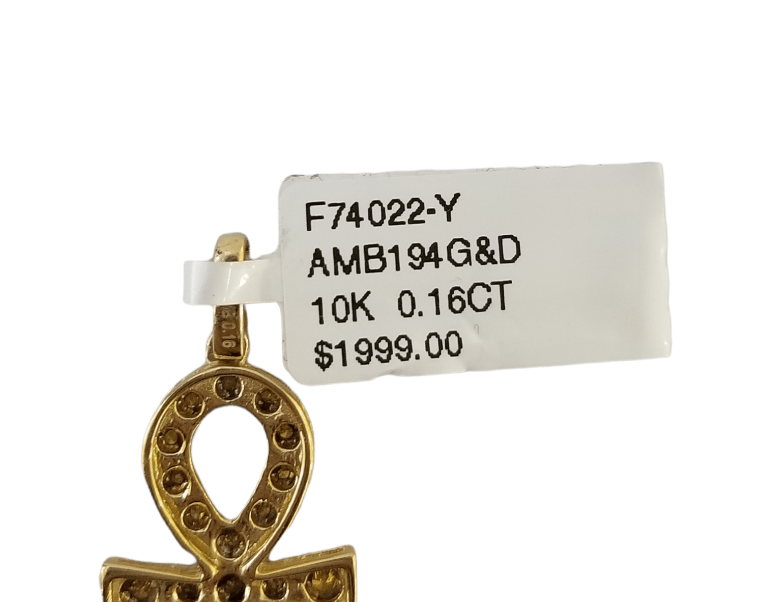10K Yellow Gold Cross Pendent Real Yellow Diamond Jesus Charm Religious - GoldenlinQ
