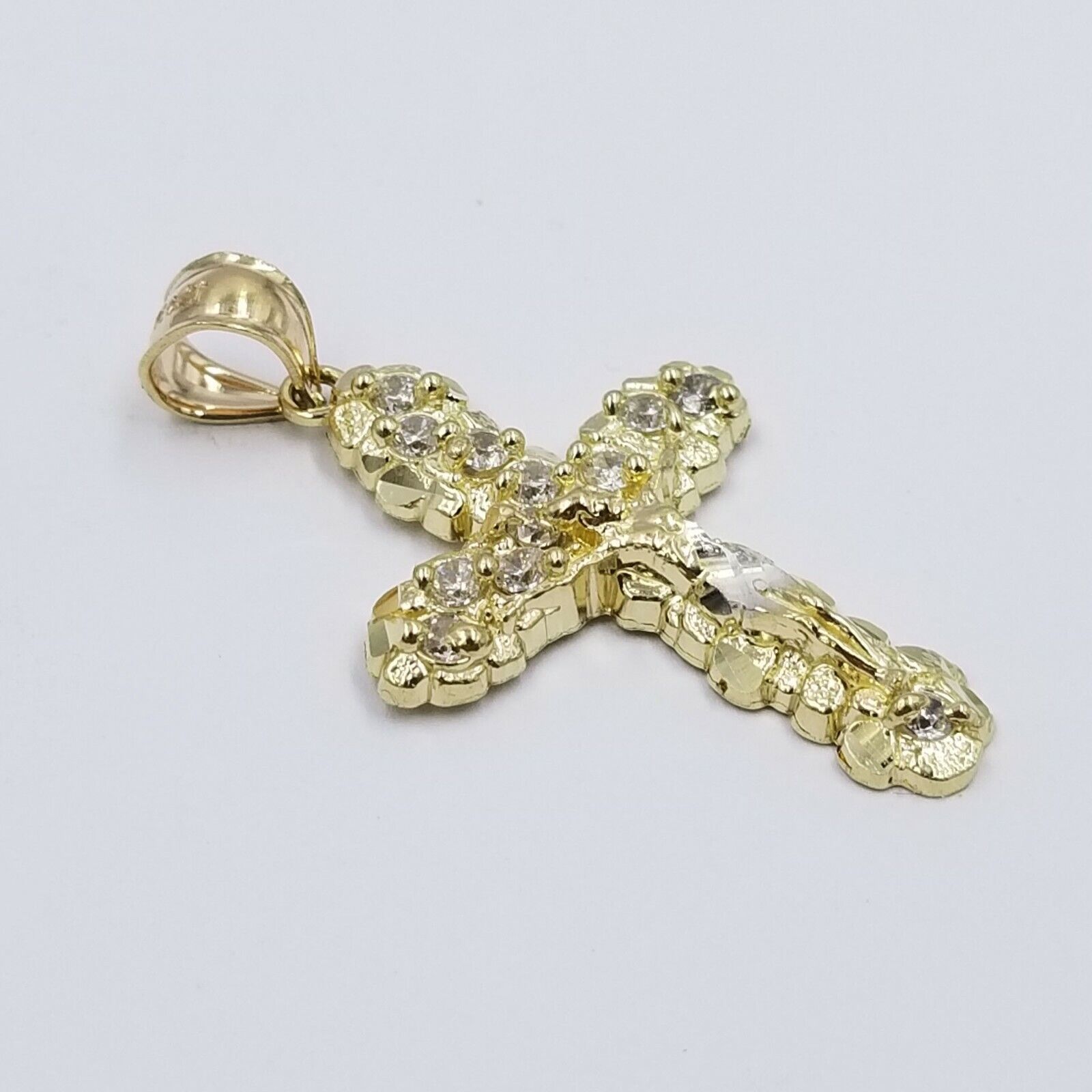 10k Yellow Gold Crucifix Cross Jesus Pendant Rope Chain 18" 20" 22" 24" 26" - GoldenlinQ