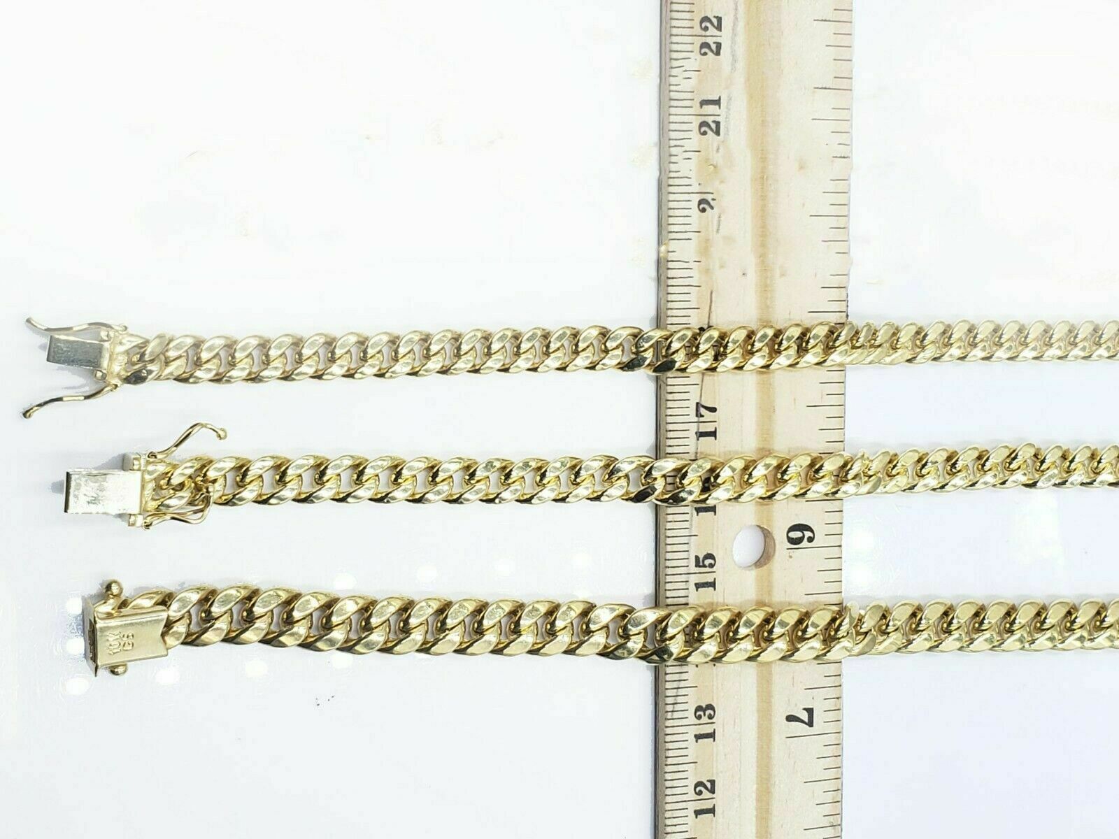 10K Yellow Gold Cuban Bracelet 6.5" 7" 7.5" Women Children Box Clasp REAL GOLD - GoldenLinQ