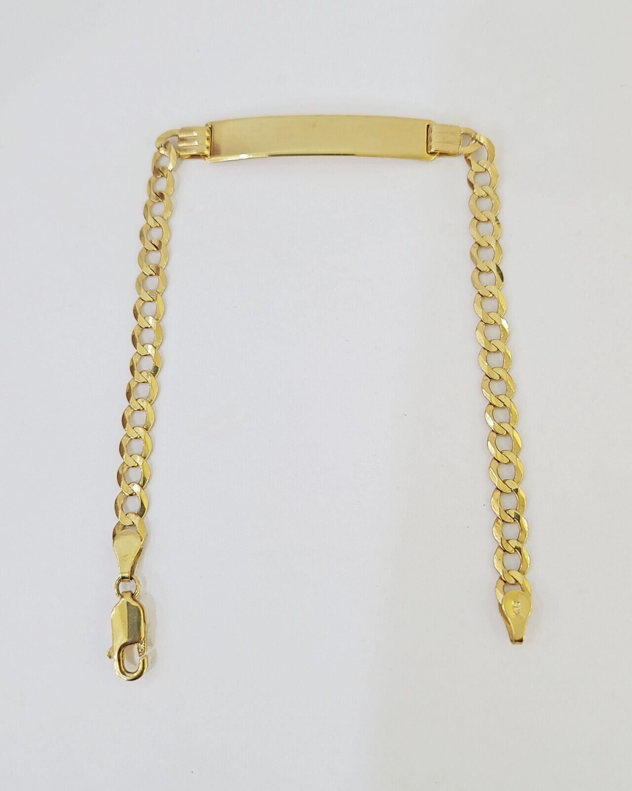 10k Yellow Gold Cuban Link ID Bracelet 8" 6mm Lobster Clasp Real 10Kt - GoldenlinQ
