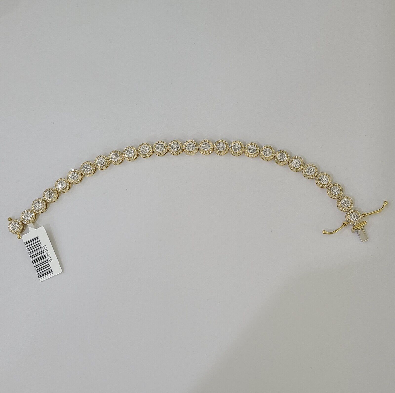 10K Yellow Gold Diamond Bracelet Women Ladies 7" REAL Genuine Gold - GoldenlinQ