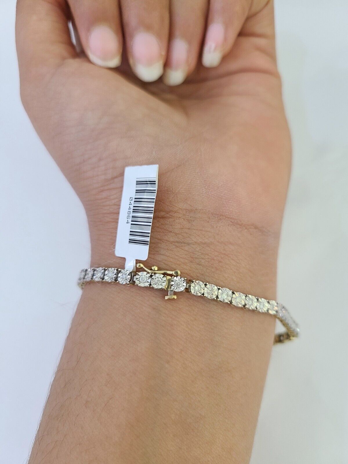 10K Yellow Gold Diamond Bracelet Women Ladies 7" REAL Genuine Gold - GoldenlinQ