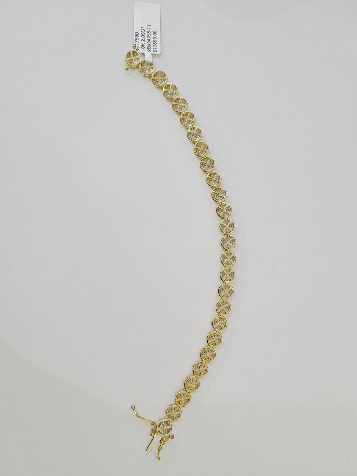 10K Yellow Gold Diamond Bracelet Women Ladies 7" REAL Genuine Gold - GoldenlinQ
