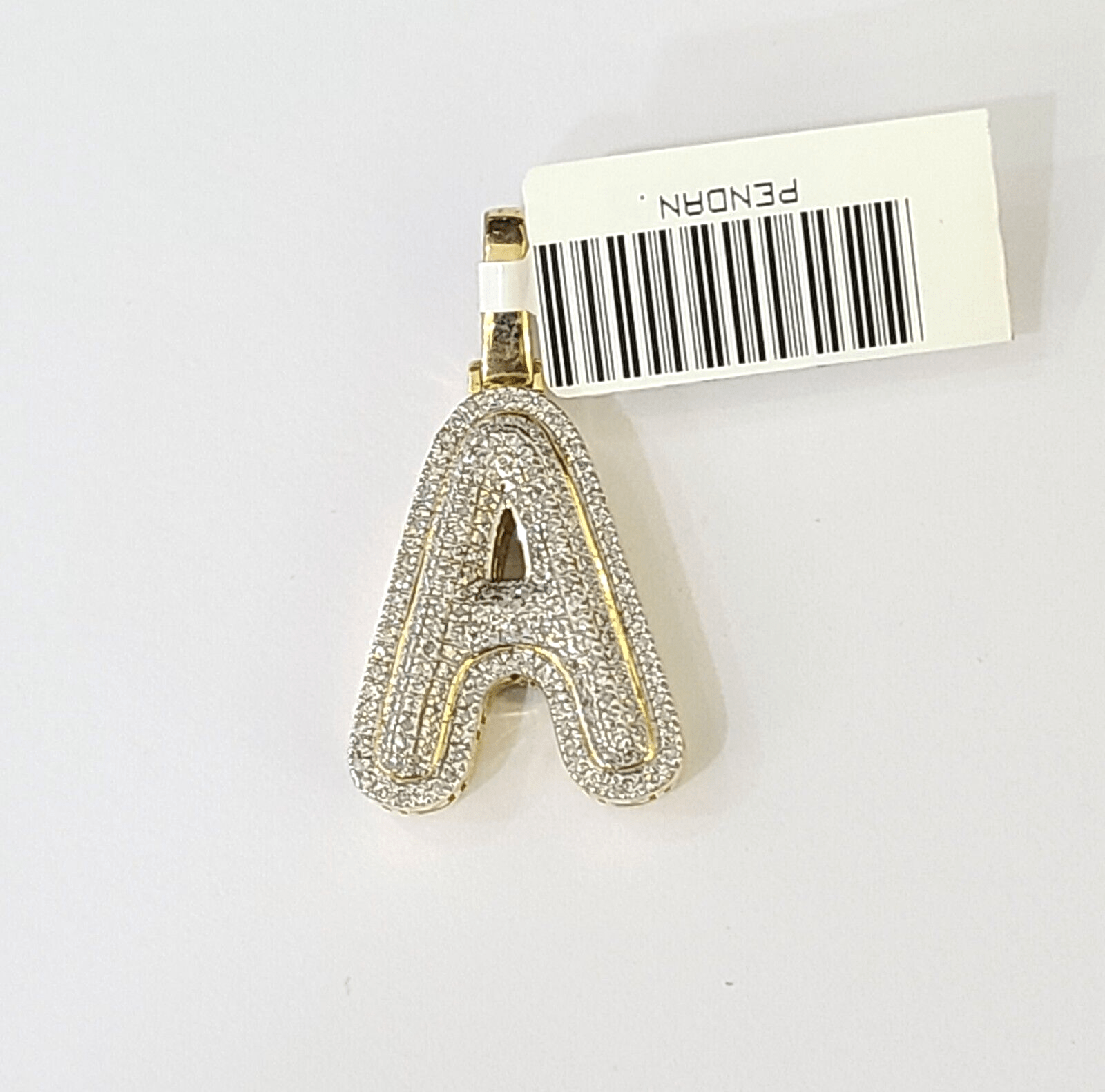 10k Yellow Gold Diamond Letter "A" Initial Alphabet Charm/Pendant Real Genuine - GoldenlinQ