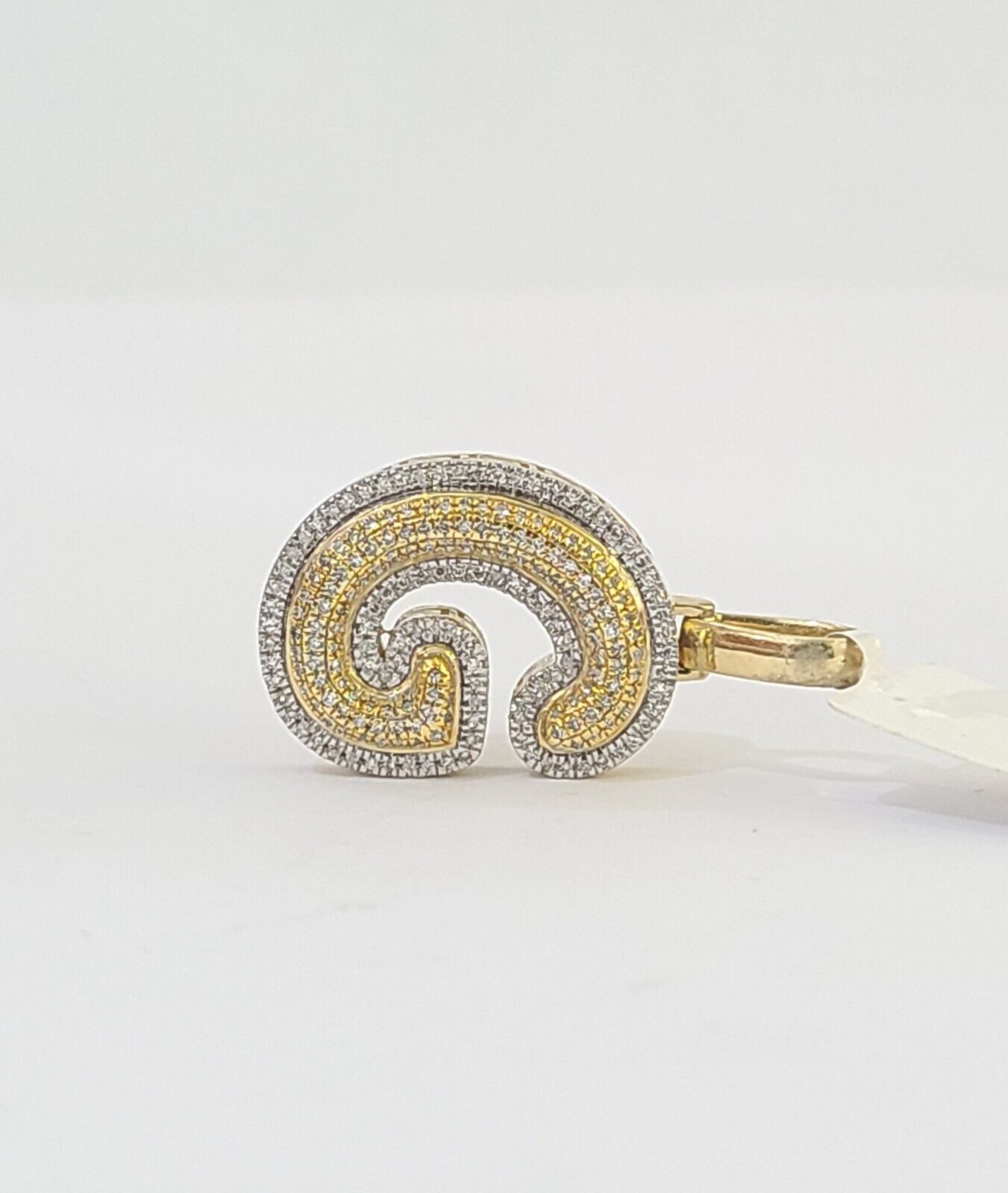 10k Yellow Gold Diamond Letter "G" Initial Alphabet Charm Pendant Real Genuine - GoldenlinQ
