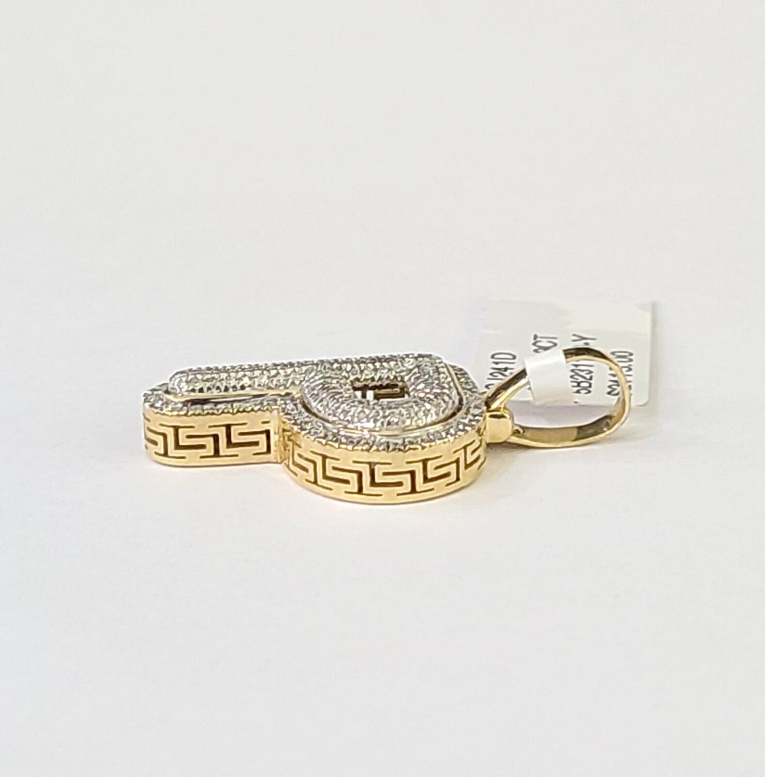10k Yellow Gold Diamond Letter "P" Initial Alphabet Charm/Pendant Real Genuine - GoldenlinQ