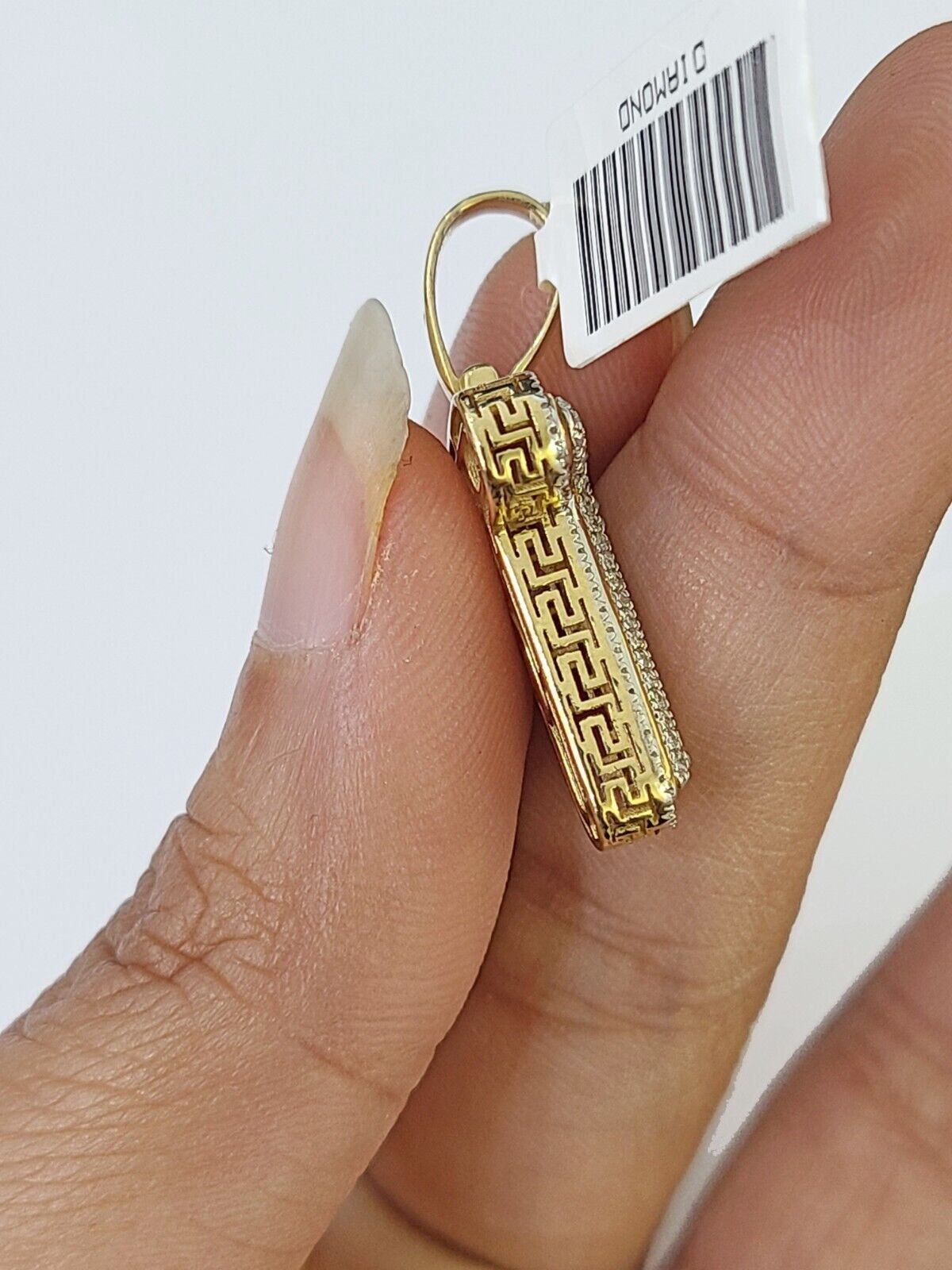 10k Yellow Gold Diamond Letter "T" Initial Alphabet Charm/Pendant Real Genuine - GoldenlinQ