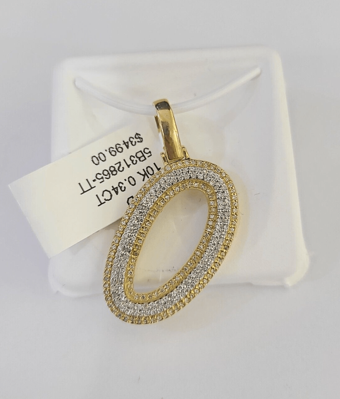10k Yellow Gold Diamond O Charm Pendant Initial Alphabet Letter Real Genuine - GoldenlinQ