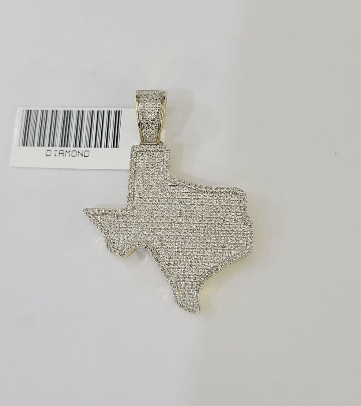 10k Yellow Gold Diamond Texas Map Charm Men Women Pendant Genuine 1.5" Real - GoldenlinQ