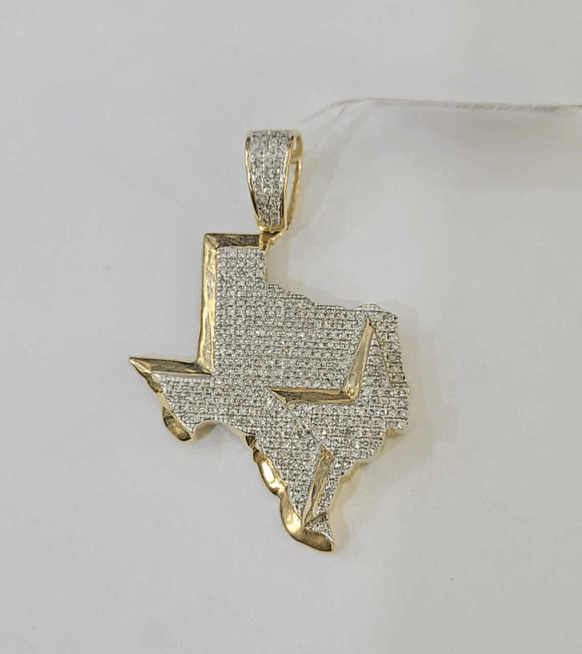 10k Yellow Gold Diamond Texas Map Charm Men Women Pendant Genuine 1.5" Real - GoldenlinQ
