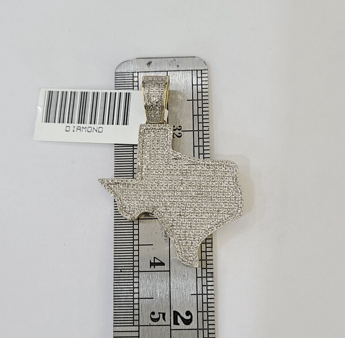 10k Yellow Gold Diamond Texas Map Charm Men Women Pendant Genuine 1.5" Real - GoldenlinQ