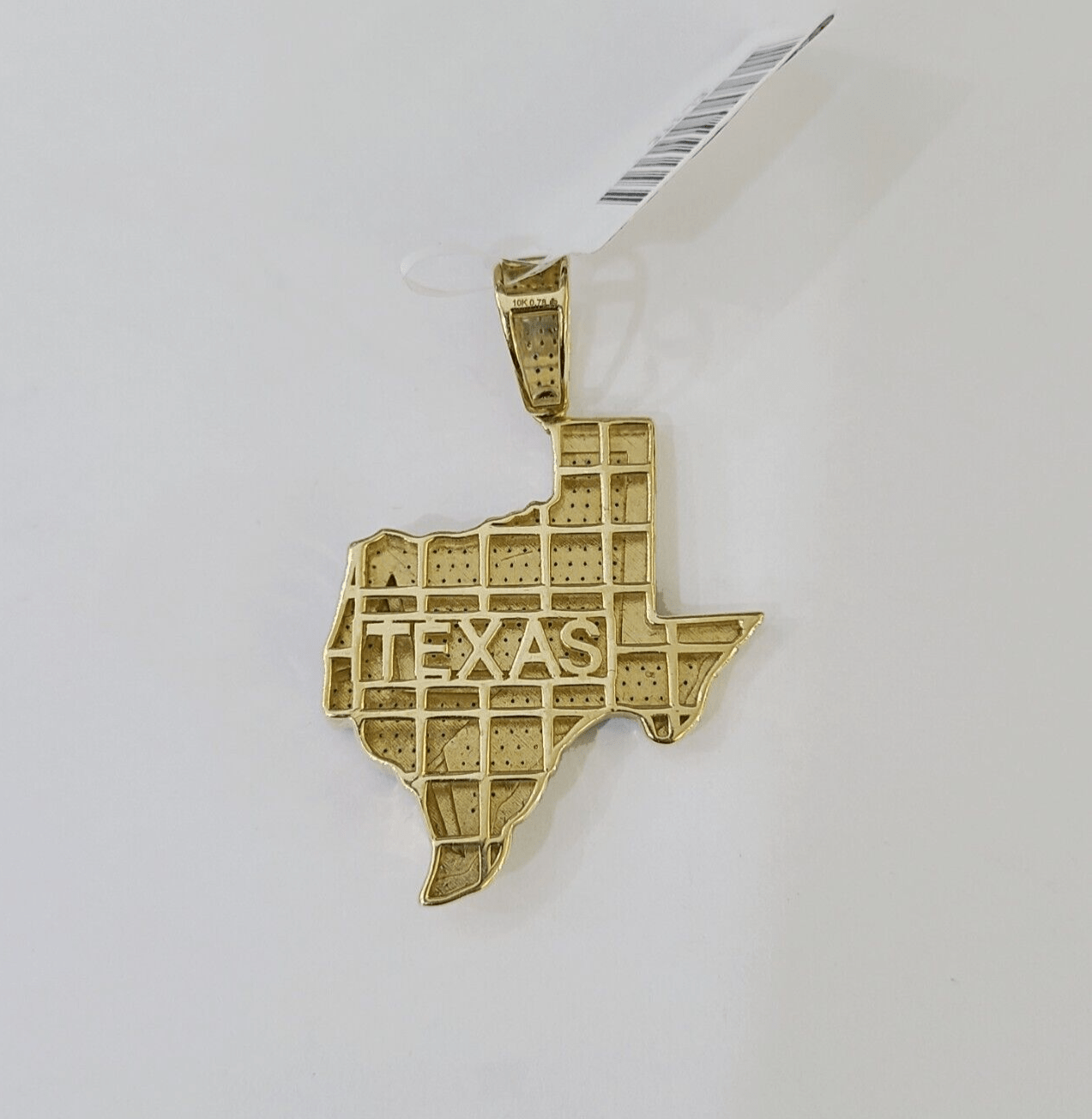 10k Yellow Gold Diamond Texas Map Charm Men Women Pendant Genuine 1.5" Real - GoldenlinQ