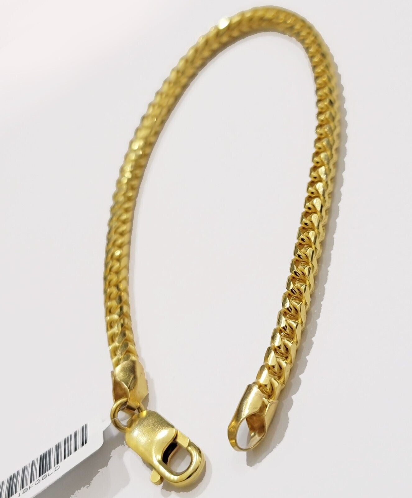 10k Yellow Gold Franco Bracelet Solid 4mm 8.25" Authentic 10KT , STRONG REAL - GoldenLinQ