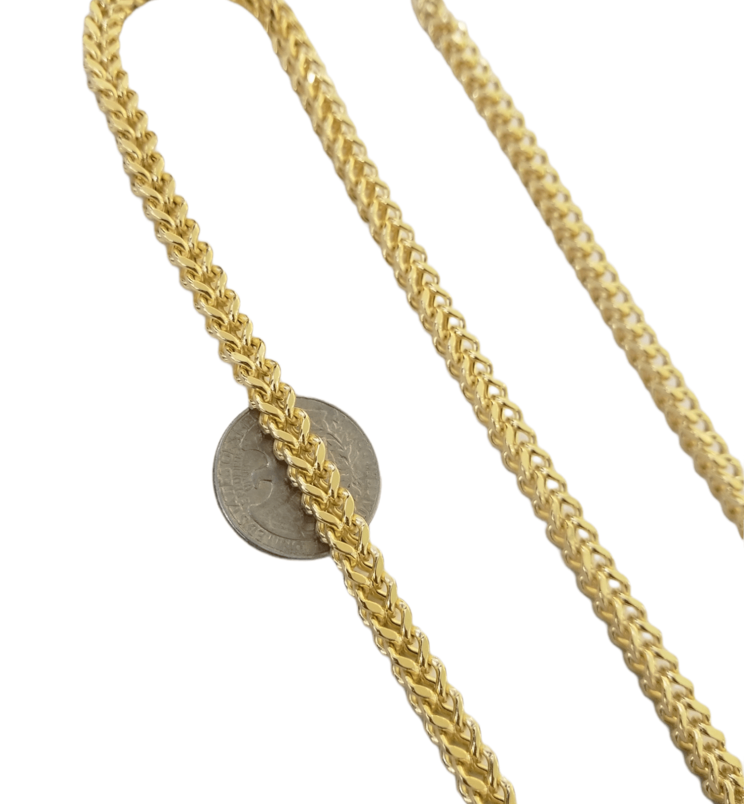 10k Yellow Gold Franco Chain 22 24 26 28" Inch Real Gold 7mm Box Necklace - GoldenlinQ