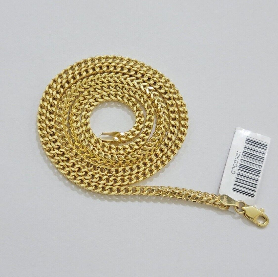 10k Yellow Gold Franco Chain Necklace Last Supper Charm Pendant 3mm 20"Inch 10kt - GoldenlinQ