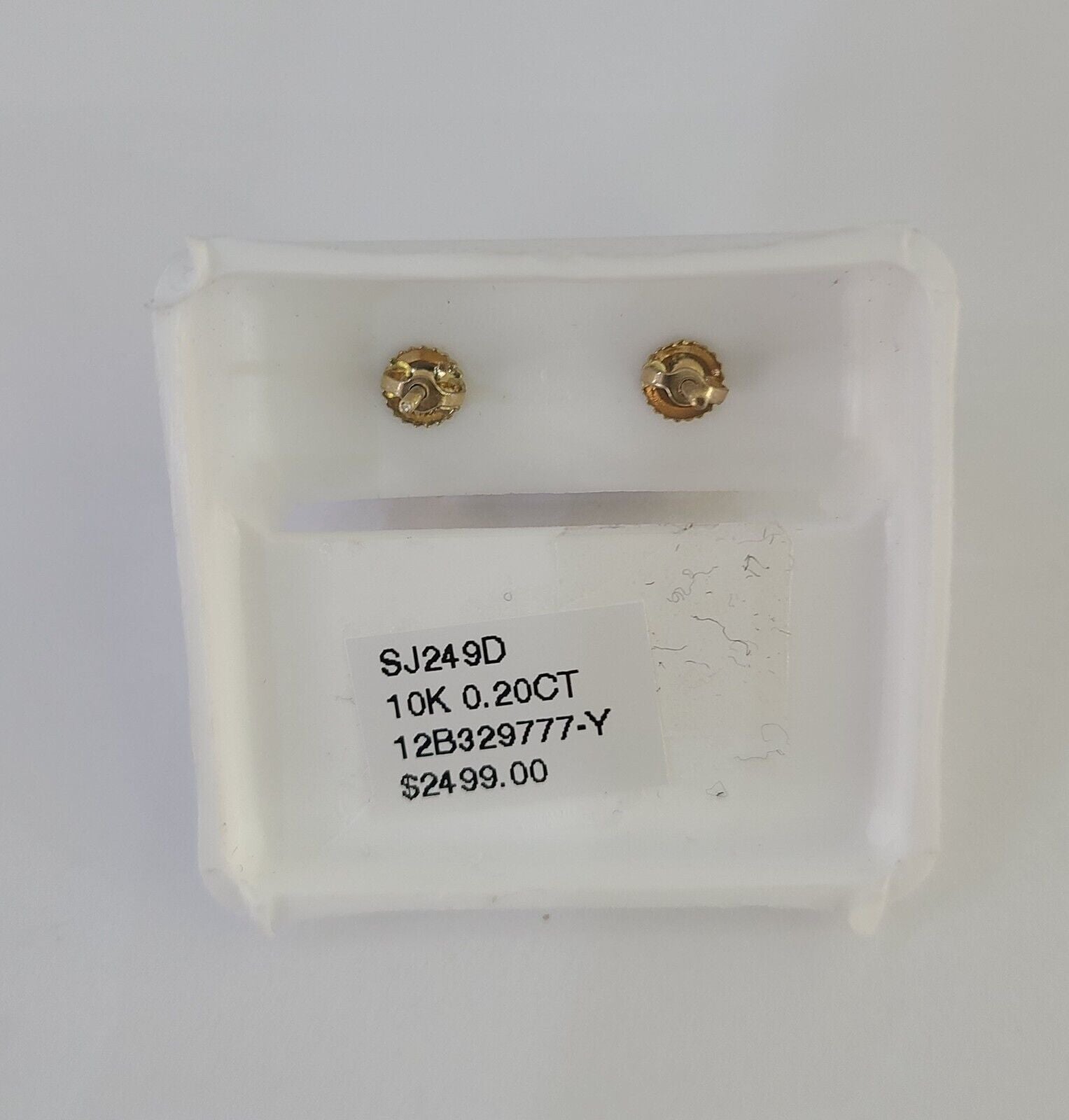 10k Yellow Gold Heart Diamond Earrings Real Screw - Back Women Men studs - GoldenlinQ