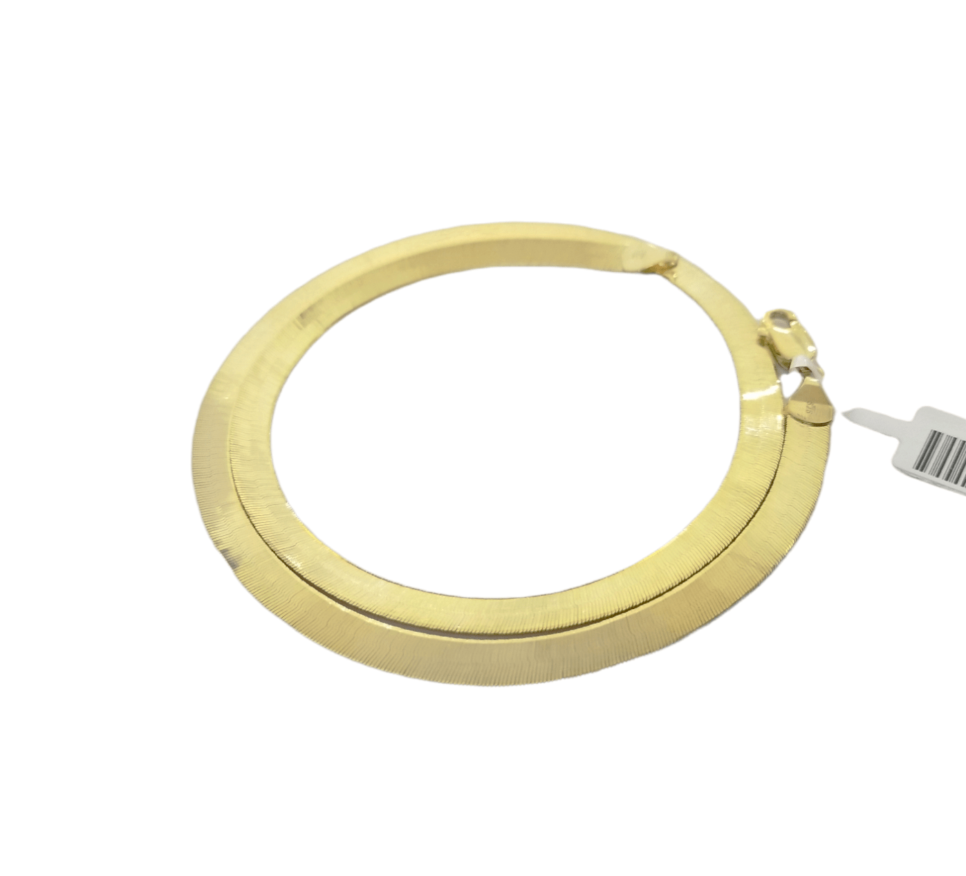 10K Yellow Gold Herringbone Chain Necklace 20 Inch 5mm Lobster lock Real 10kt - GoldenlinQ