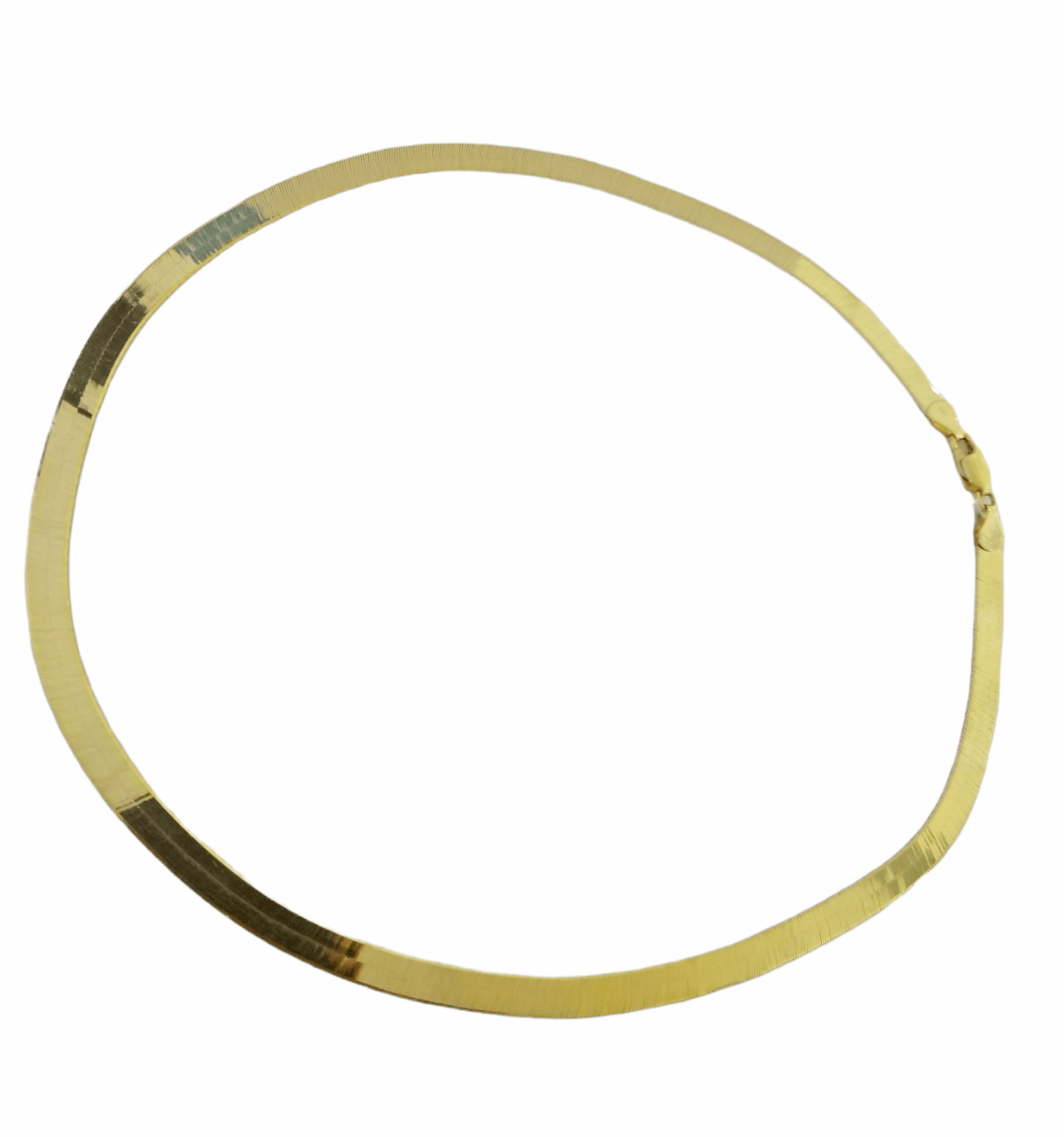 10K Yellow Gold Herringbone Chain Necklace 20 Inch 5mm Lobster lock Real 10kt - GoldenlinQ